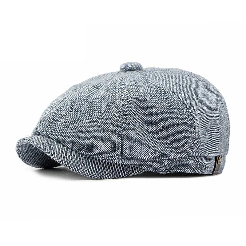 Men's Vintage Colorblock Patchwork Beret 59913433M