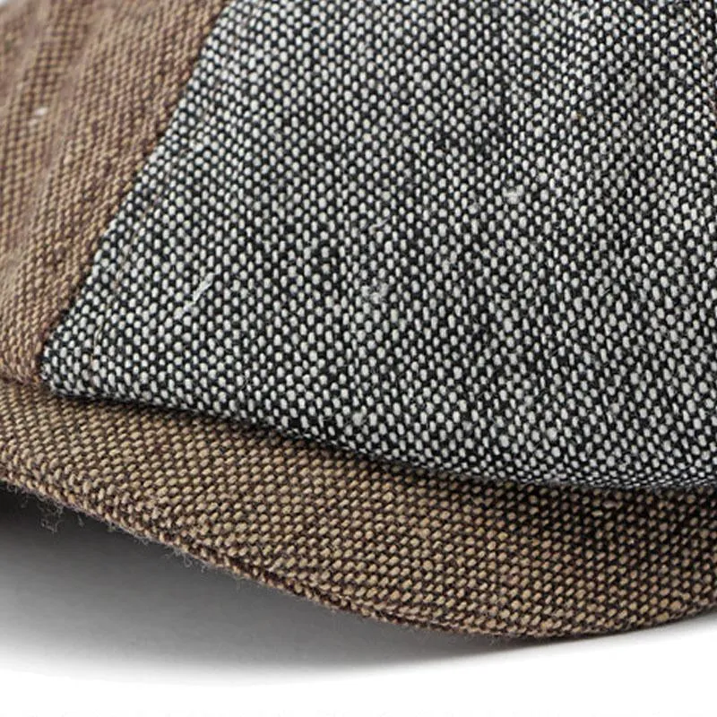 Men's Vintage Colorblock Patchwork Beret 59913433M