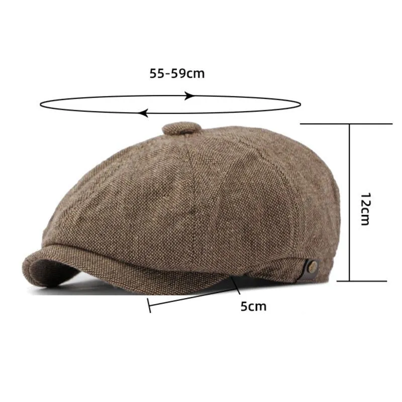 Men's Vintage Colorblock Patchwork Beret 59913433M