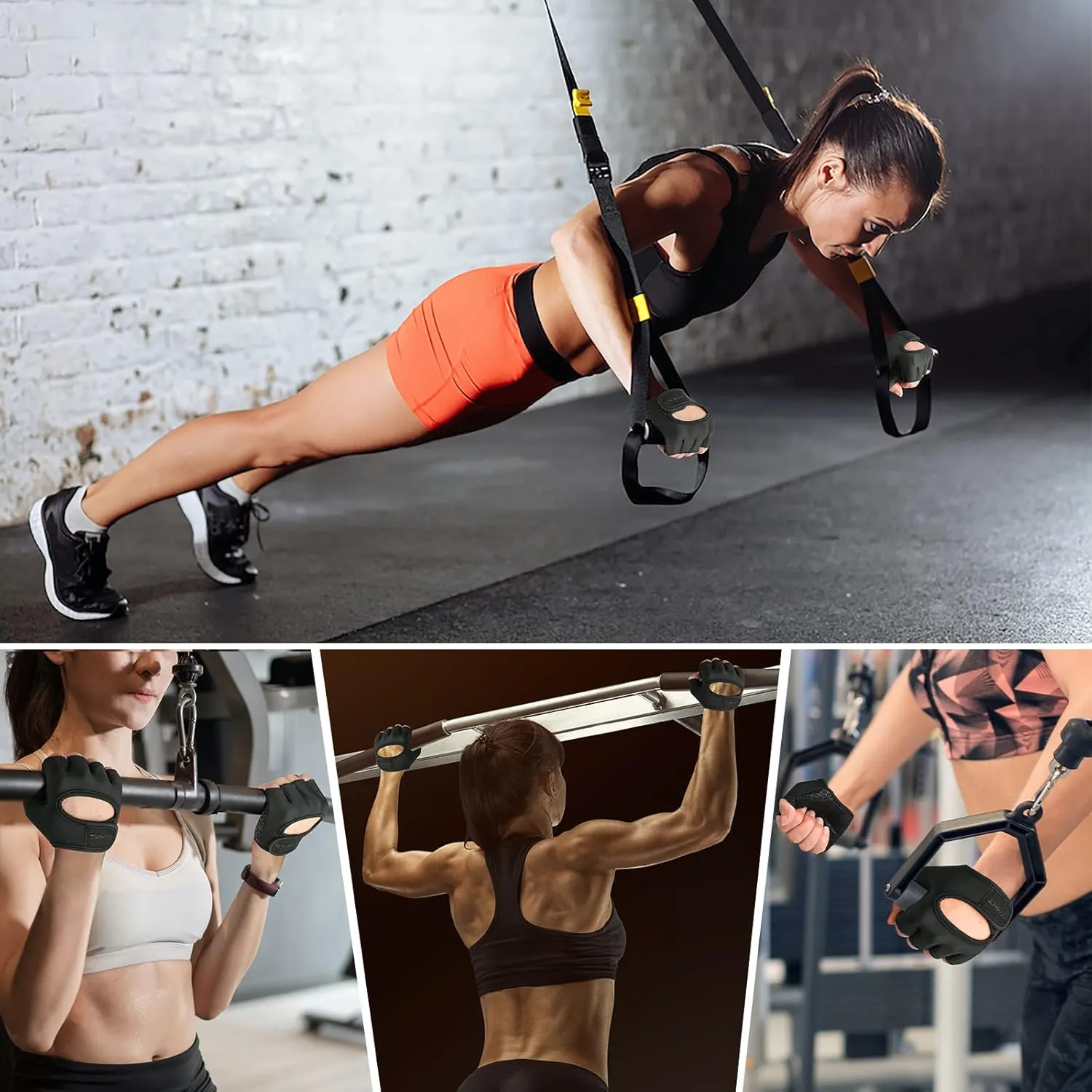 Minimal Weight Lifting Gloves,Short Micro Workout Gloves Grip Pads with Full Palm Protection & Extra Grip for Men Women Weightlifting,Gym,Exercise Training