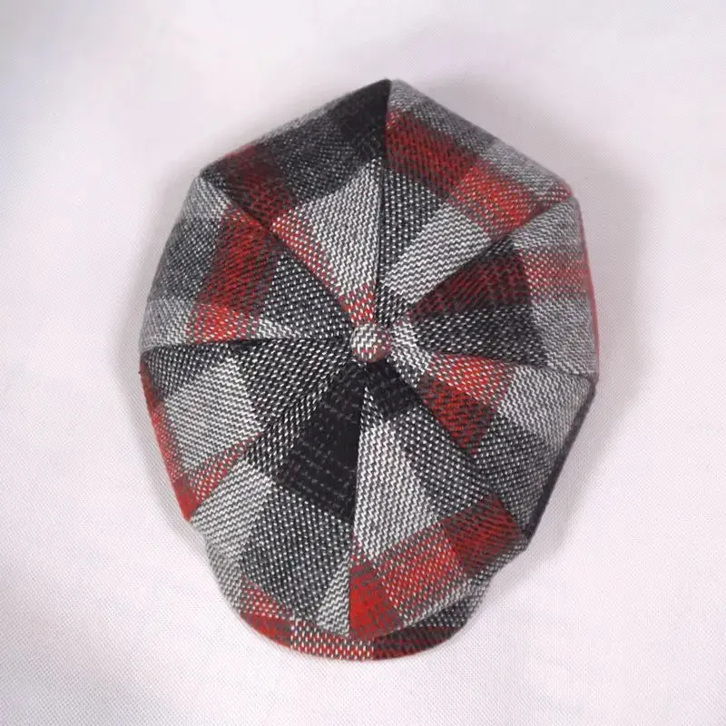 Octagonal Hat Women Wool Beret Felt Newsboy Cap Felt Ivy Cap