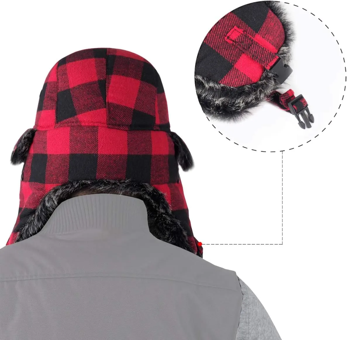 ONWAY Trapper Hat Winter Hats for Women Men with Faux Fur Ear Flaps