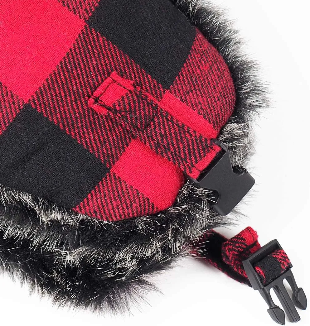 ONWAY Trapper Hat Winter Hats for Women Men with Faux Fur Ear Flaps