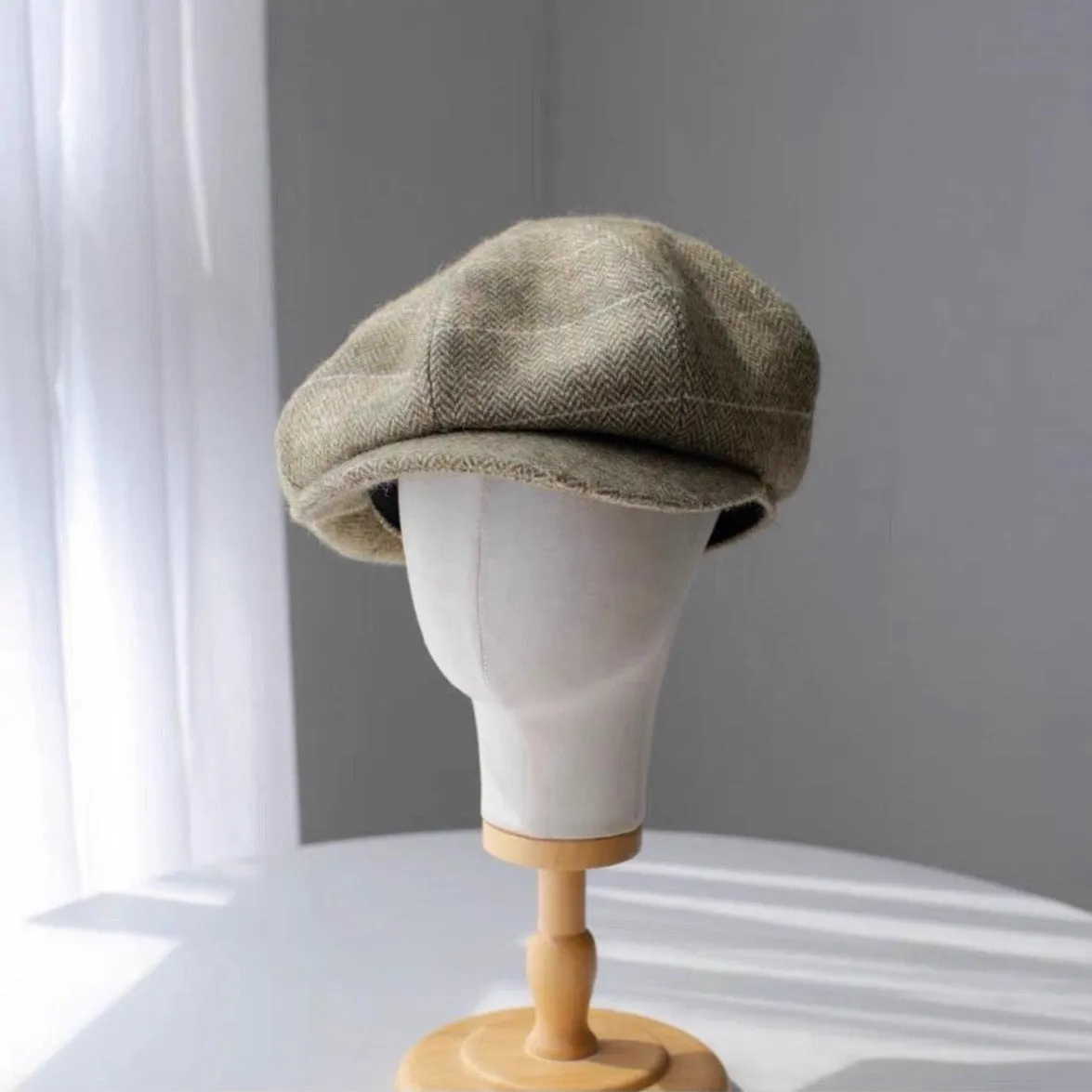 Oversize Slouchy Wool Newsboy Cap