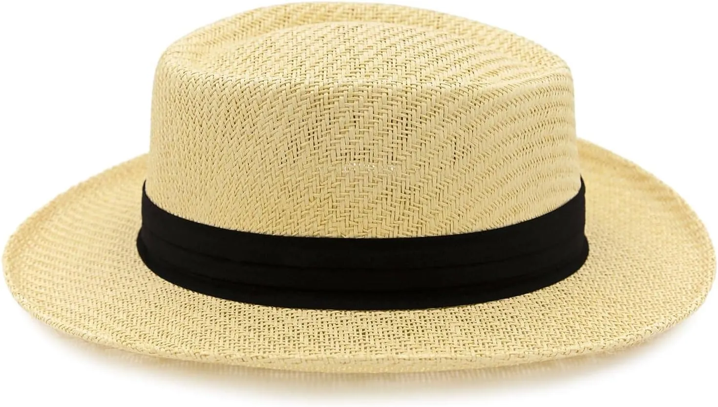 Panama Jack Gambler Straw Hat - Lightweight, 3" Big Brim, Inner Elastic Sweatband, 3-Pleat Ribbon Hat Band
