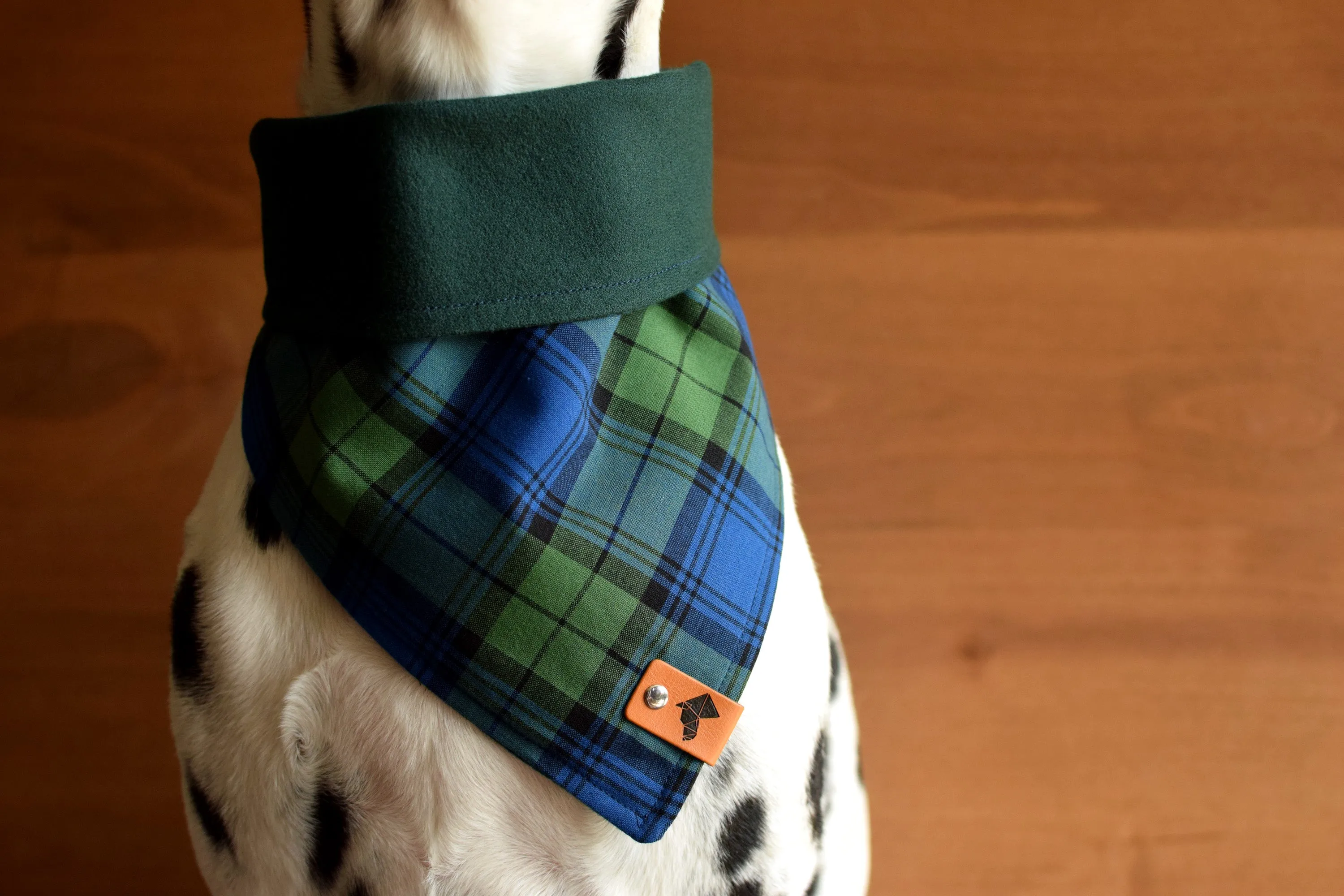 PERTH Reversible Cotton Dog Bandana - Snap/Tie On Cotton Scarf