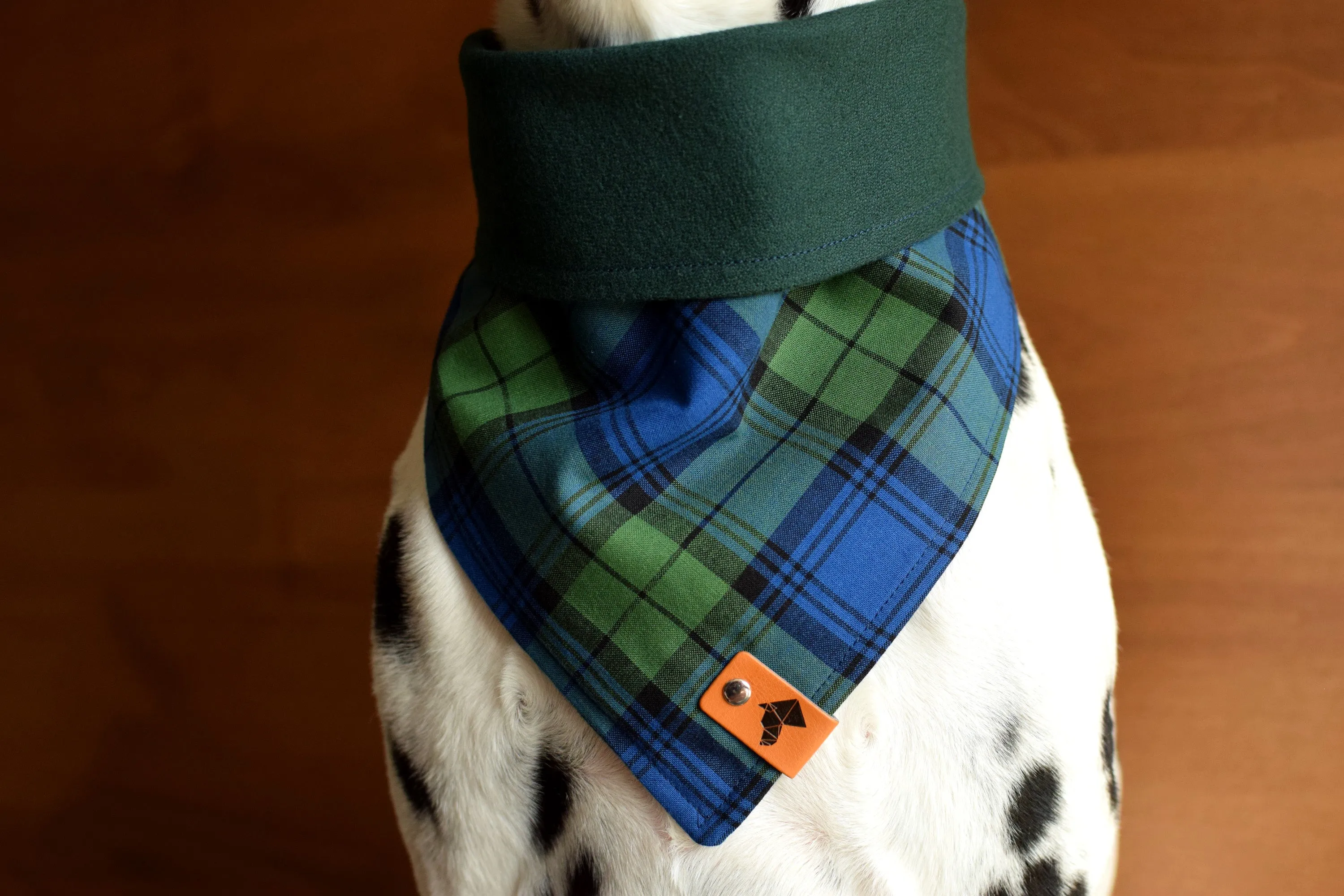 PERTH Reversible Cotton Dog Bandana - Snap/Tie On Cotton Scarf