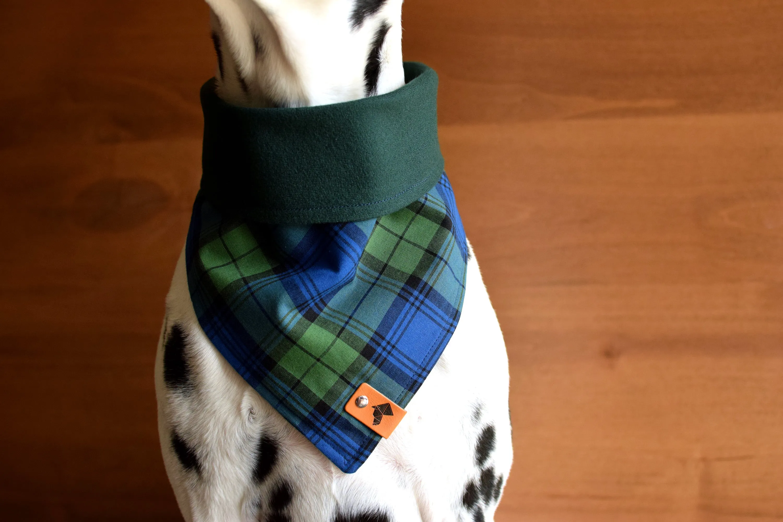 PERTH Reversible Cotton Dog Bandana - Snap/Tie On Cotton Scarf