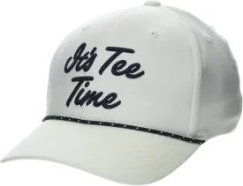 PGA TOUR Tee Time Script Golf Cap, Pre-Curved Visor, Ventilated and Durable, Performance Hats for Men