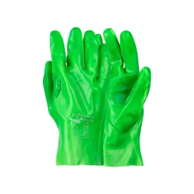 PIONEER SAFETY Gloves PVC Reinforced High Visibility Green 27cm G094