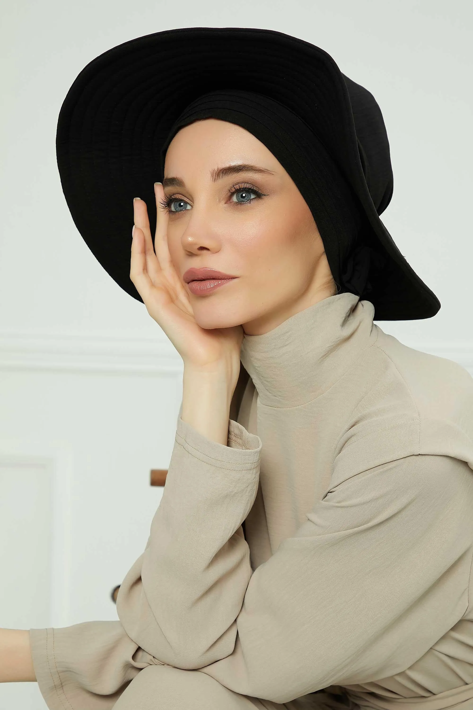 Practicle Detachable Women Sun Hat, Summer Bonnet Cap for Muslim Women, Multi-usage Hijab Sun Hat, Muslim Beach Hat, Sun Protective Hat,S-2A