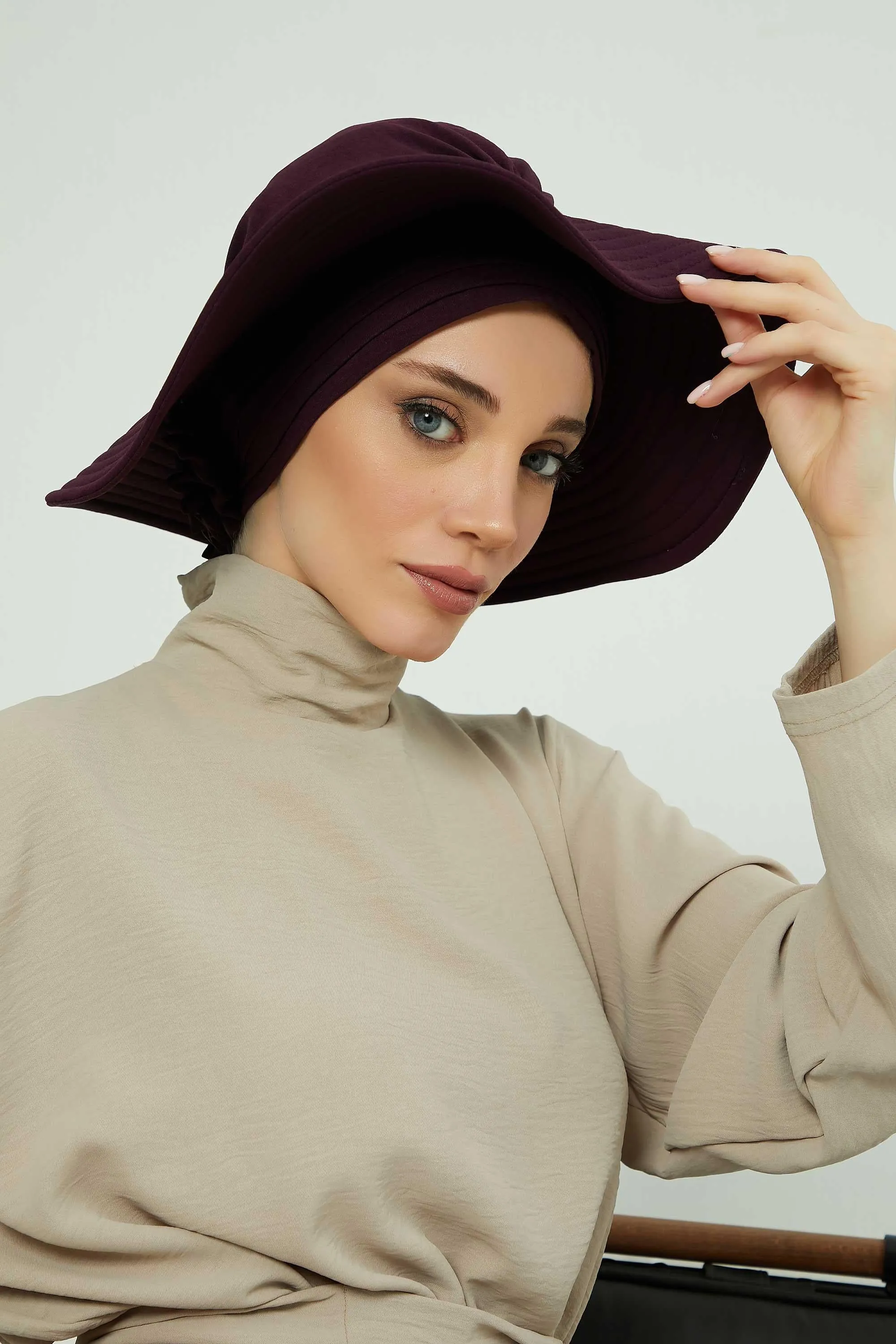 Practicle Detachable Women Sun Hat, Summer Bonnet Cap for Muslim Women, Multi-usage Hijab Sun Hat, Muslim Beach Hat, Sun Protective Hat,S-2A