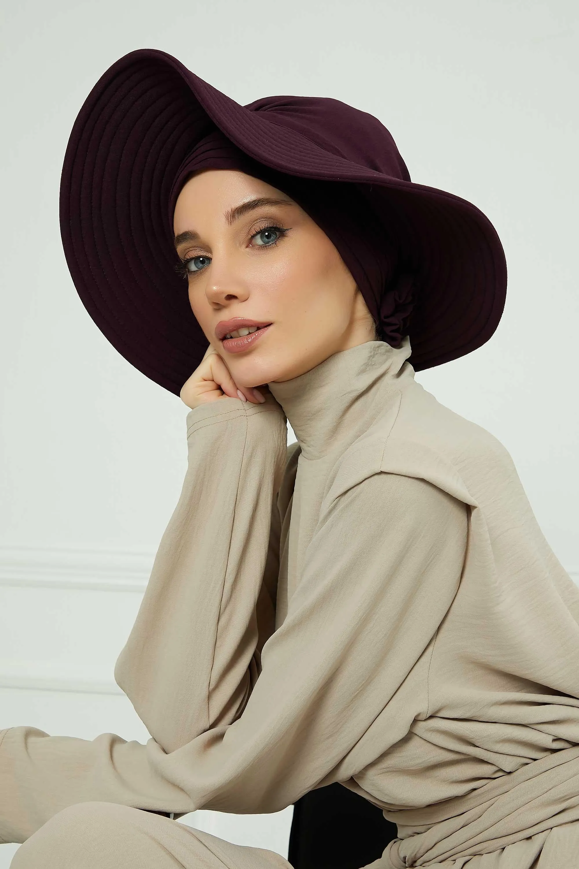 Practicle Detachable Women Sun Hat, Summer Bonnet Cap for Muslim Women, Multi-usage Hijab Sun Hat, Muslim Beach Hat, Sun Protective Hat,S-2A