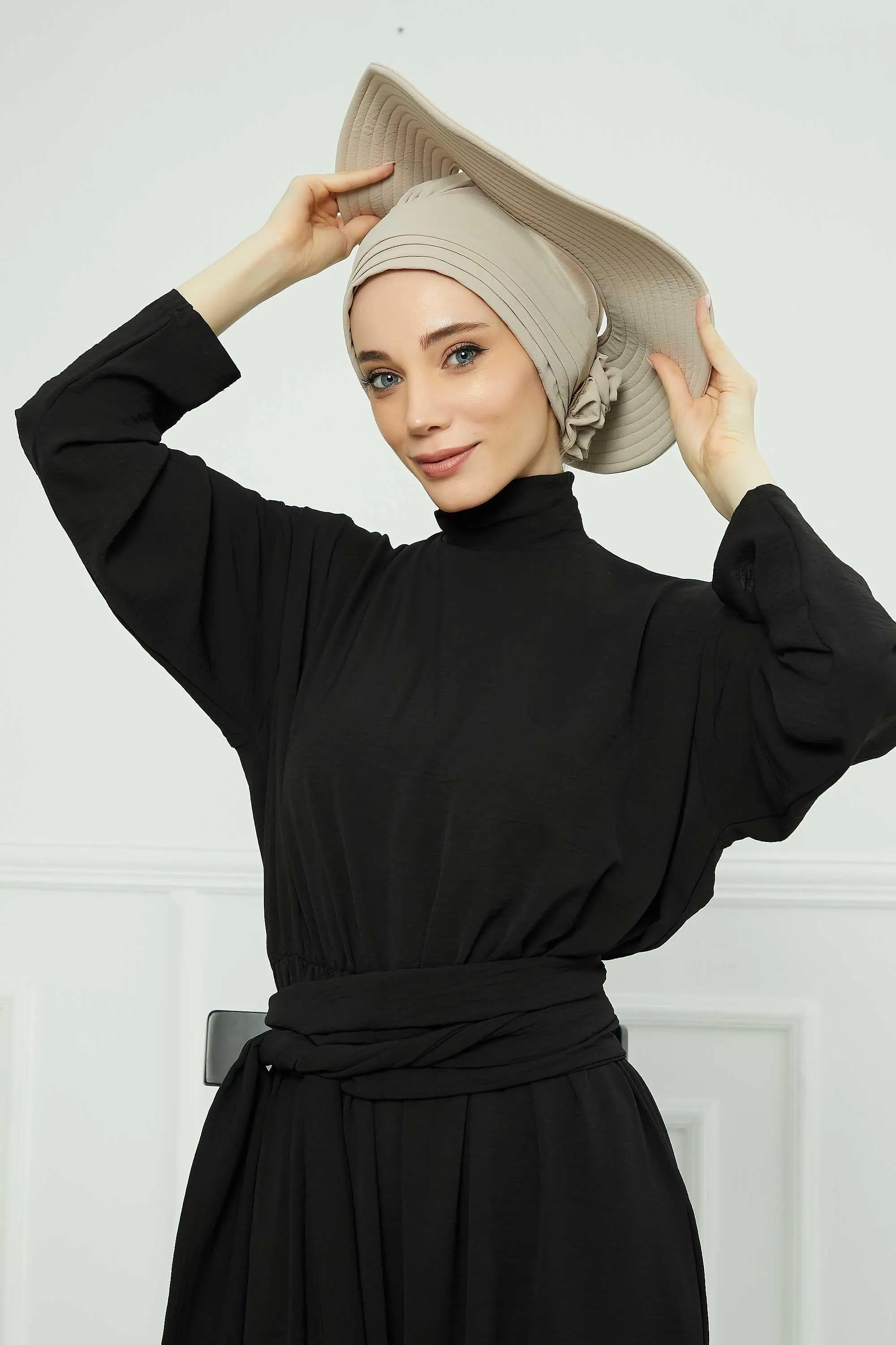 Practicle Detachable Women Sun Hat, Summer Bonnet Cap for Muslim Women, Multi-usage Hijab Sun Hat, Muslim Beach Hat, Sun Protective Hat,S-2A