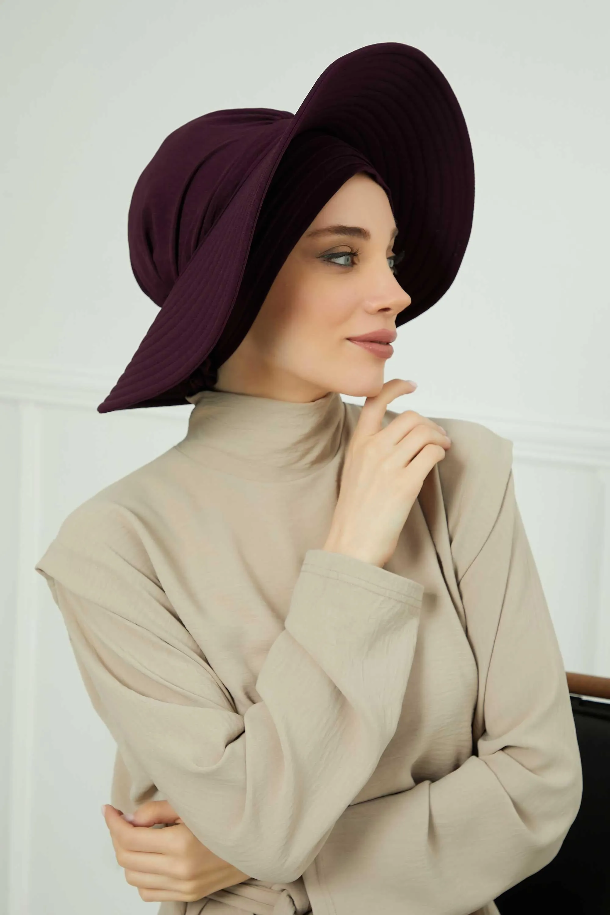 Practicle Detachable Women Sun Hat, Summer Bonnet Cap for Muslim Women, Multi-usage Hijab Sun Hat, Muslim Beach Hat, Sun Protective Hat,S-2A