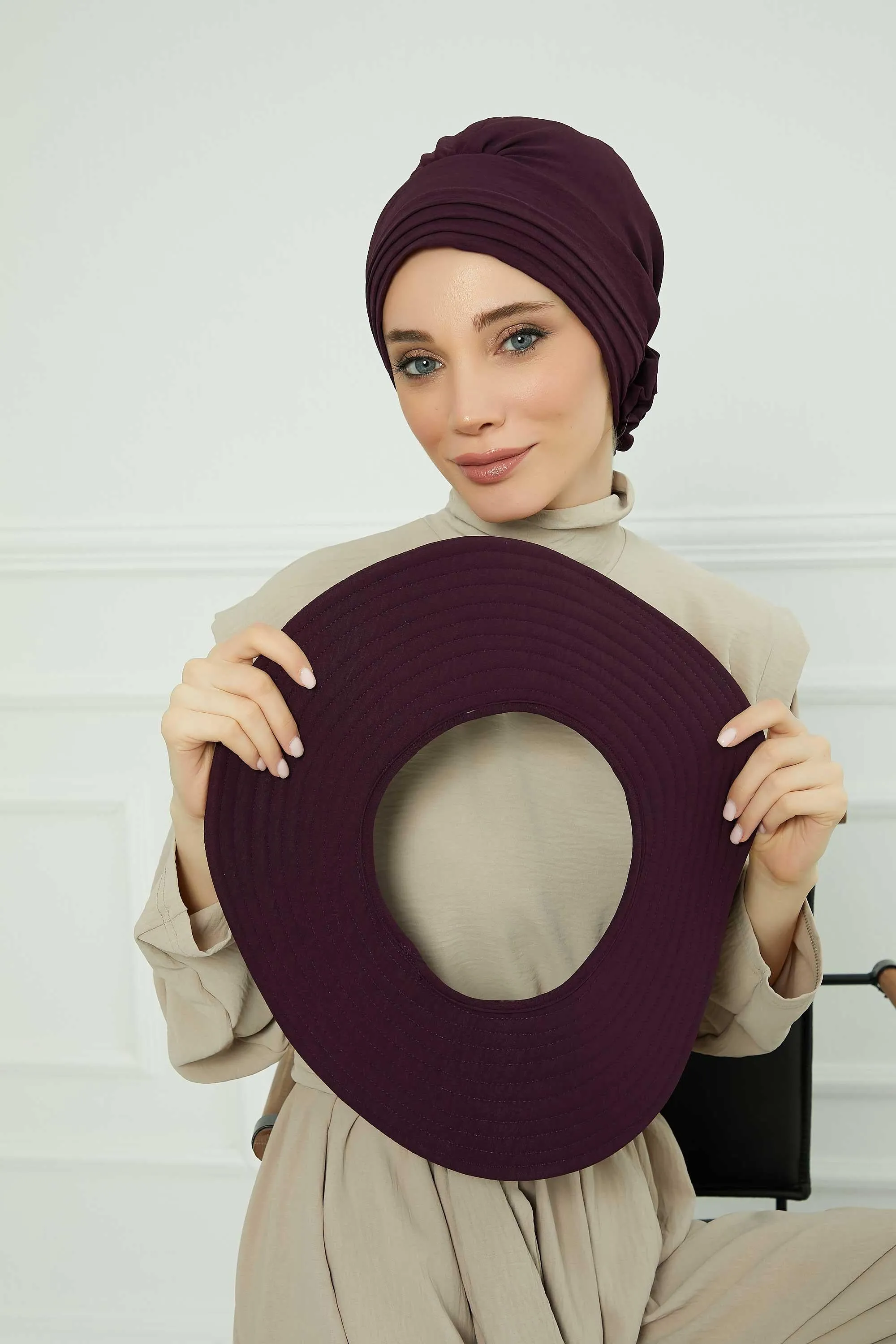 Practicle Detachable Women Sun Hat, Summer Bonnet Cap for Muslim Women, Multi-usage Hijab Sun Hat, Muslim Beach Hat, Sun Protective Hat,S-2A