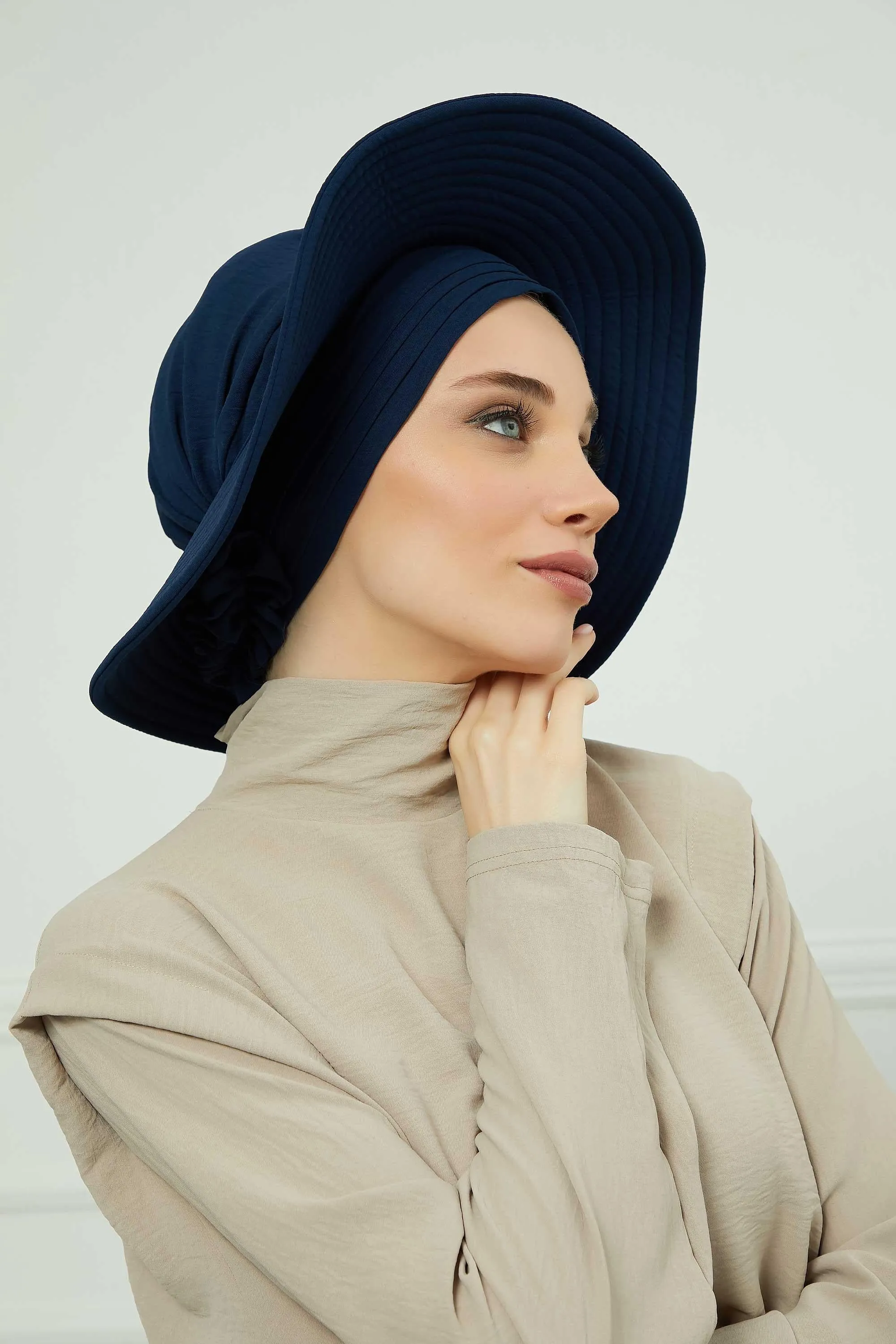 Practicle Detachable Women Sun Hat, Summer Bonnet Cap for Muslim Women, Multi-usage Hijab Sun Hat, Muslim Beach Hat, Sun Protective Hat,S-2A