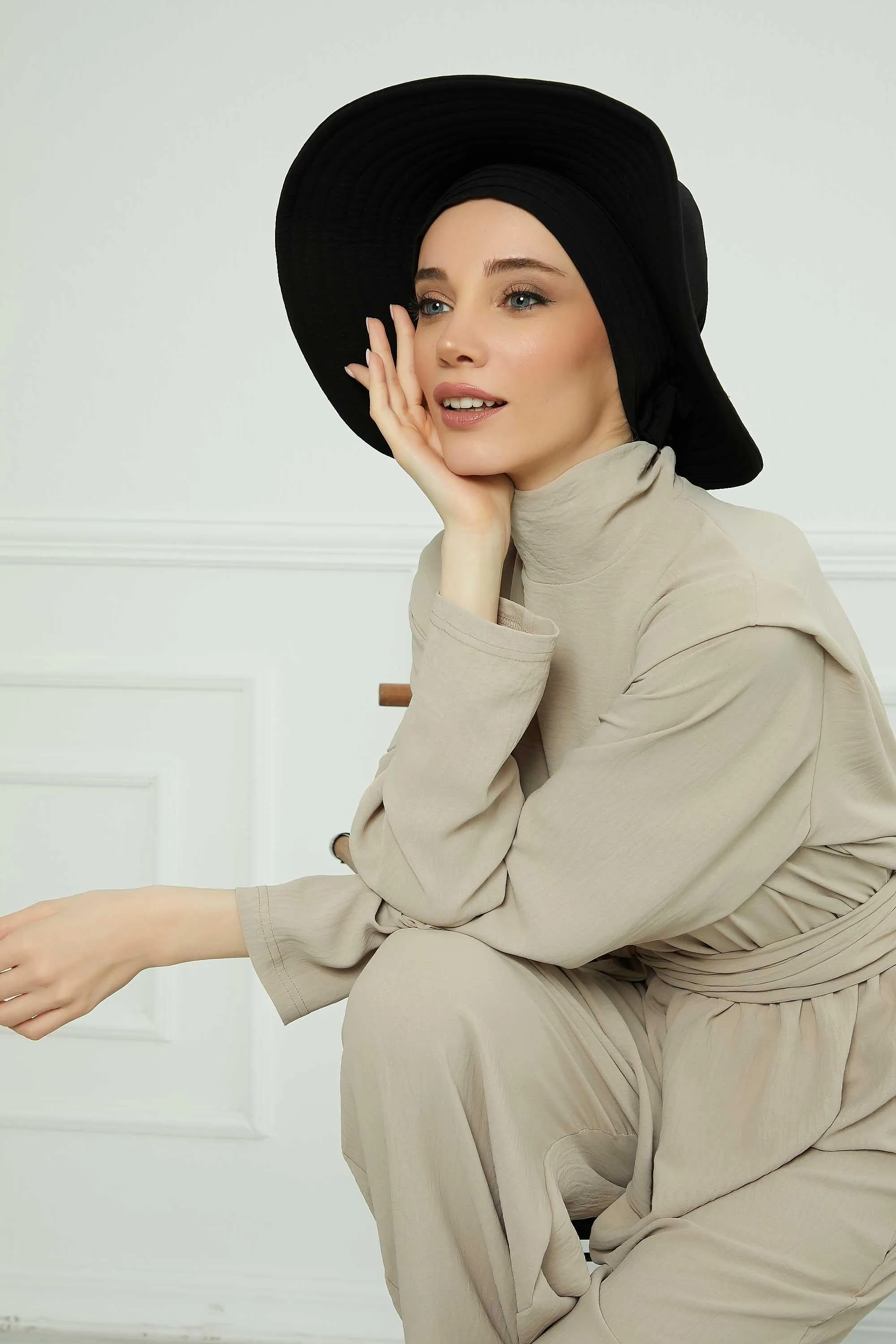 Practicle Detachable Women Sun Hat, Summer Bonnet Cap for Muslim Women, Multi-usage Hijab Sun Hat, Muslim Beach Hat, Sun Protective Hat,S-2A