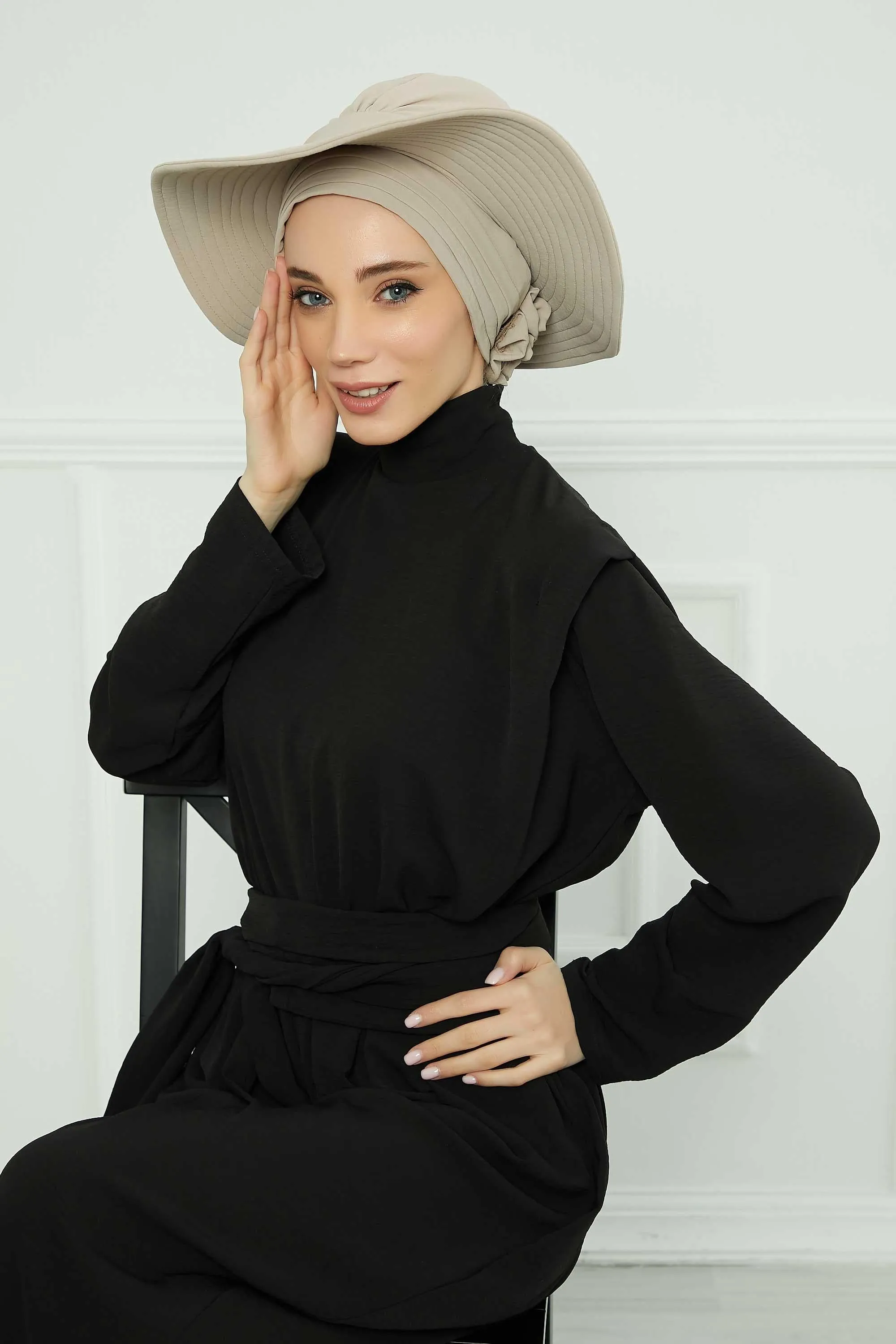 Practicle Detachable Women Sun Hat, Summer Bonnet Cap for Muslim Women, Multi-usage Hijab Sun Hat, Muslim Beach Hat, Sun Protective Hat,S-2A