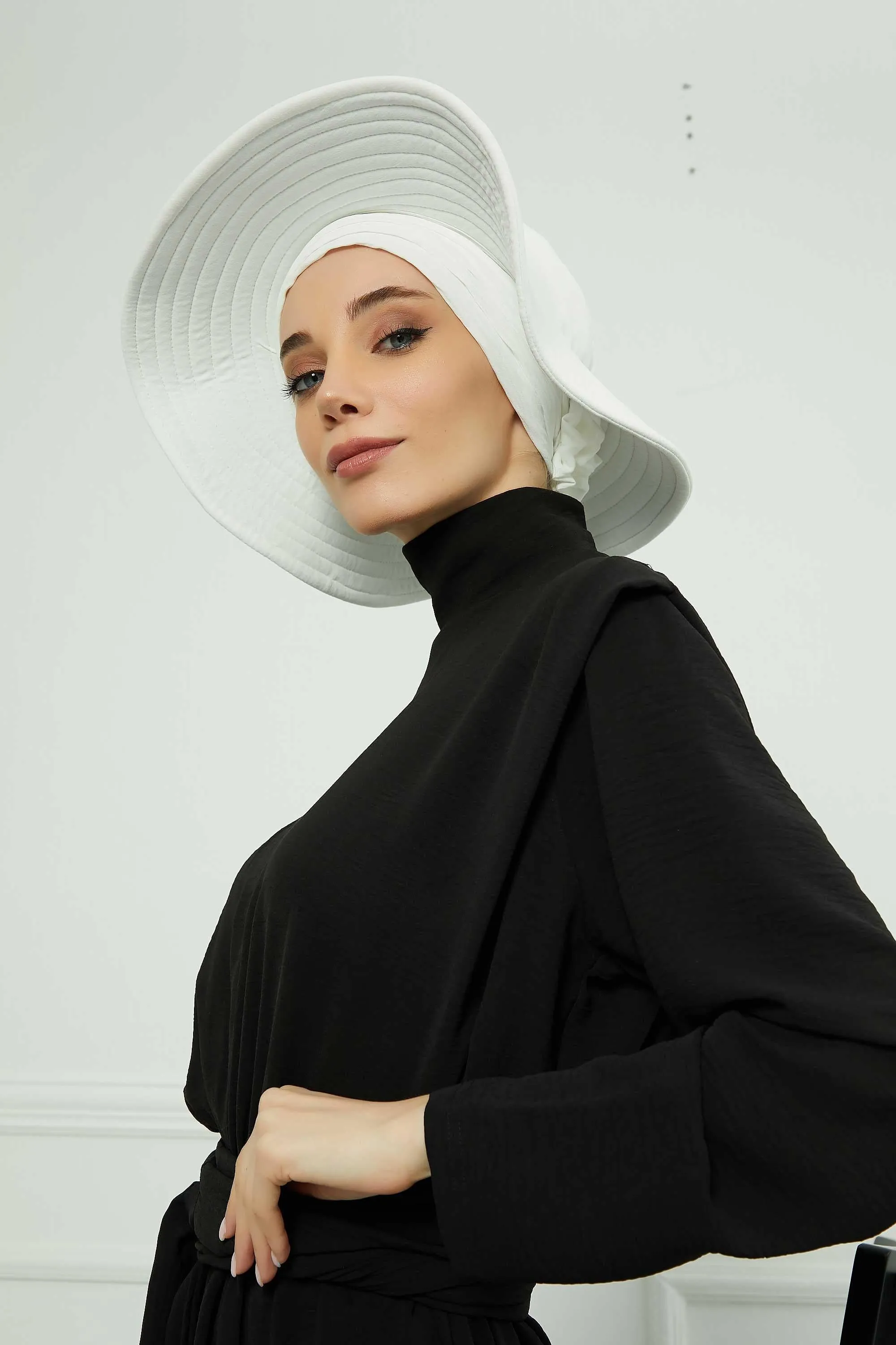 Practicle Detachable Women Sun Hat, Summer Bonnet Cap for Muslim Women, Multi-usage Hijab Sun Hat, Muslim Beach Hat, Sun Protective Hat,S-2A