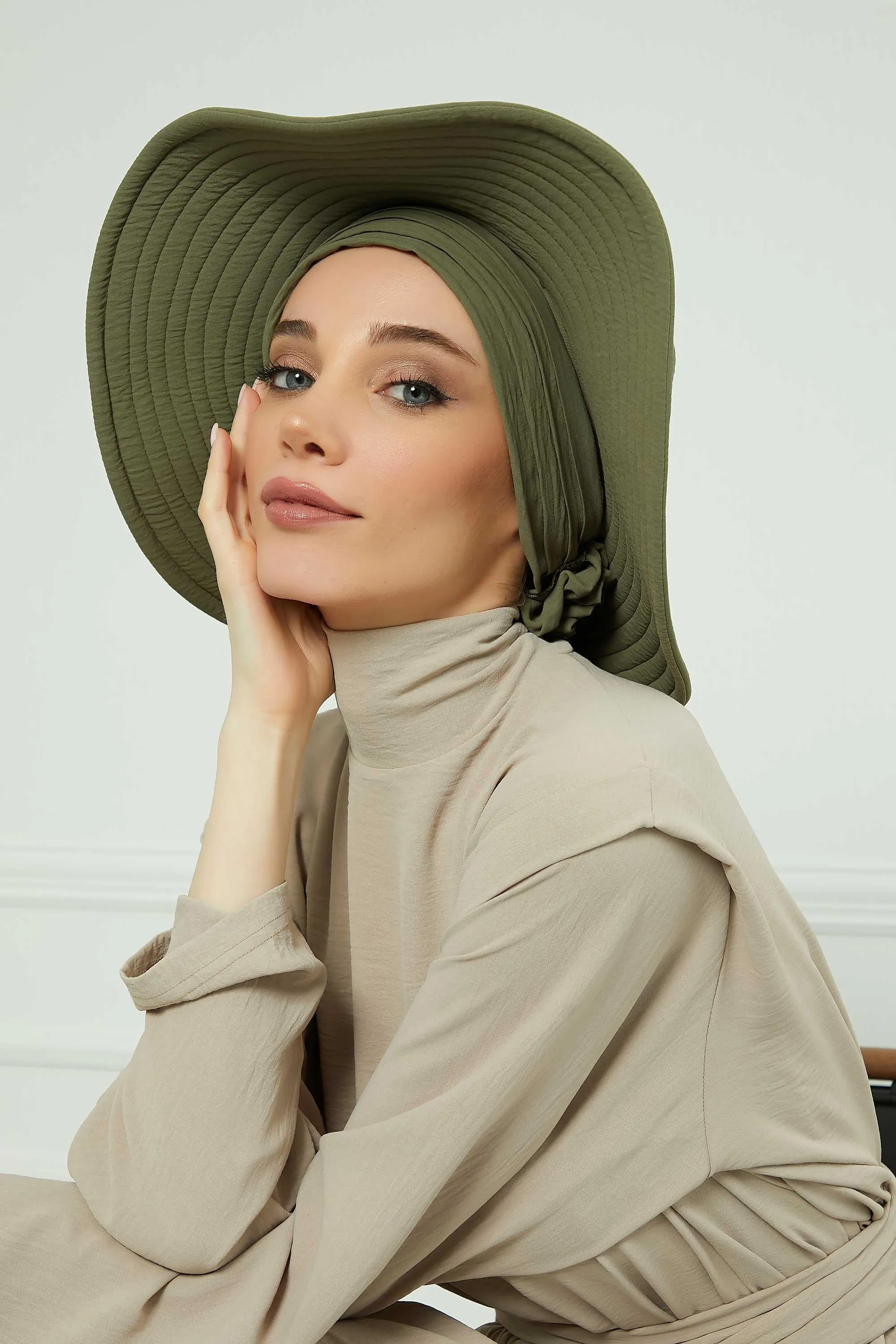 Practicle Detachable Women Sun Hat, Summer Bonnet Cap for Muslim Women, Multi-usage Hijab Sun Hat, Muslim Beach Hat, Sun Protective Hat,S-2A