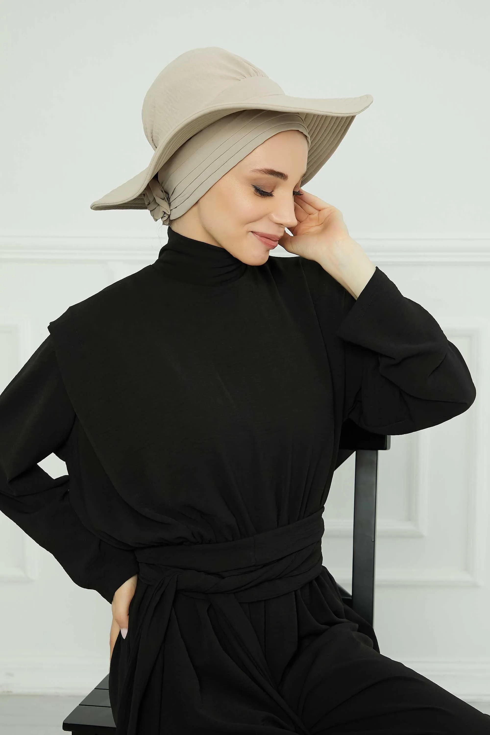 Practicle Detachable Women Sun Hat, Summer Bonnet Cap for Muslim Women, Multi-usage Hijab Sun Hat, Muslim Beach Hat, Sun Protective Hat,S-2A