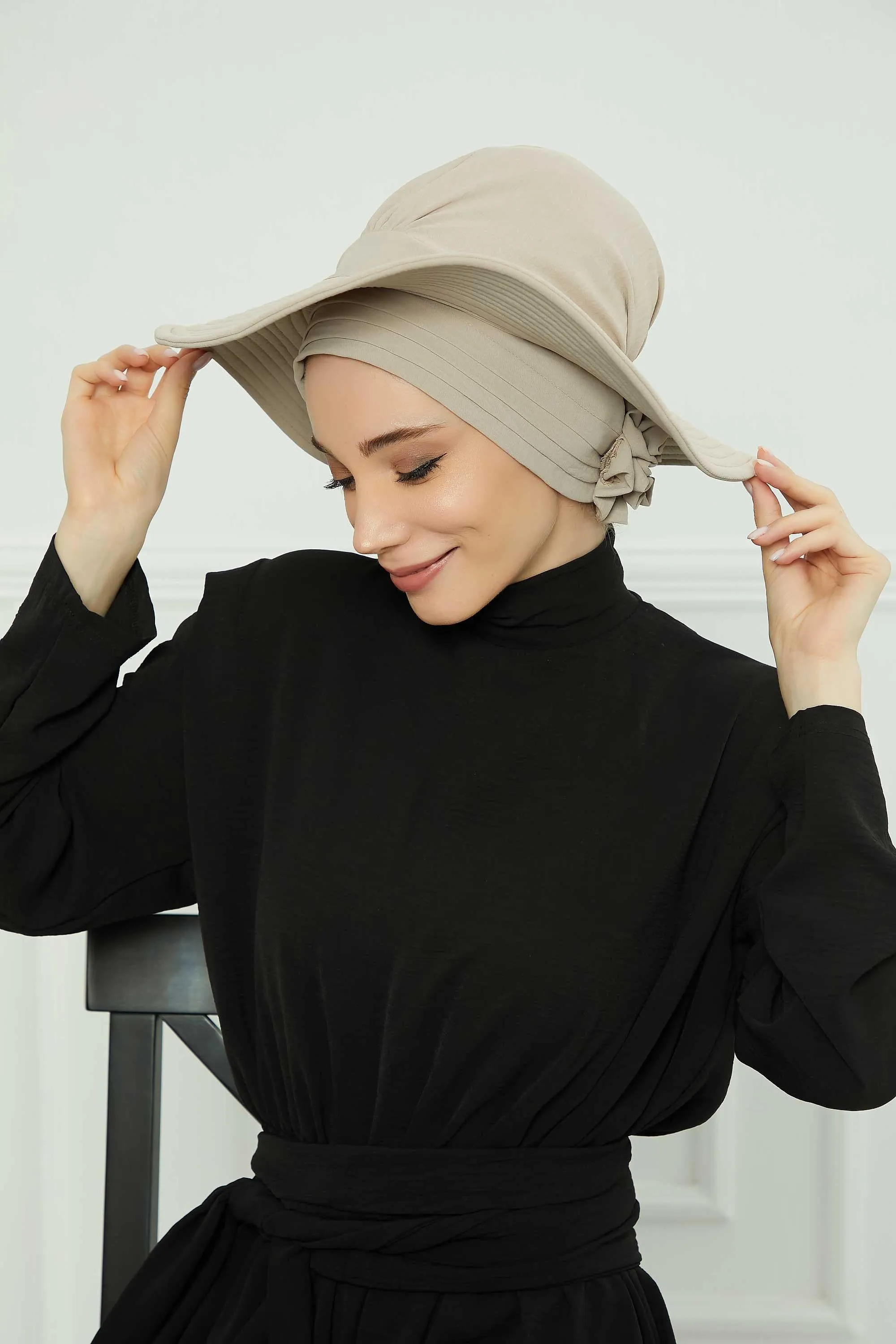 Practicle Detachable Women Sun Hat, Summer Bonnet Cap for Muslim Women, Multi-usage Hijab Sun Hat, Muslim Beach Hat, Sun Protective Hat,S-2A