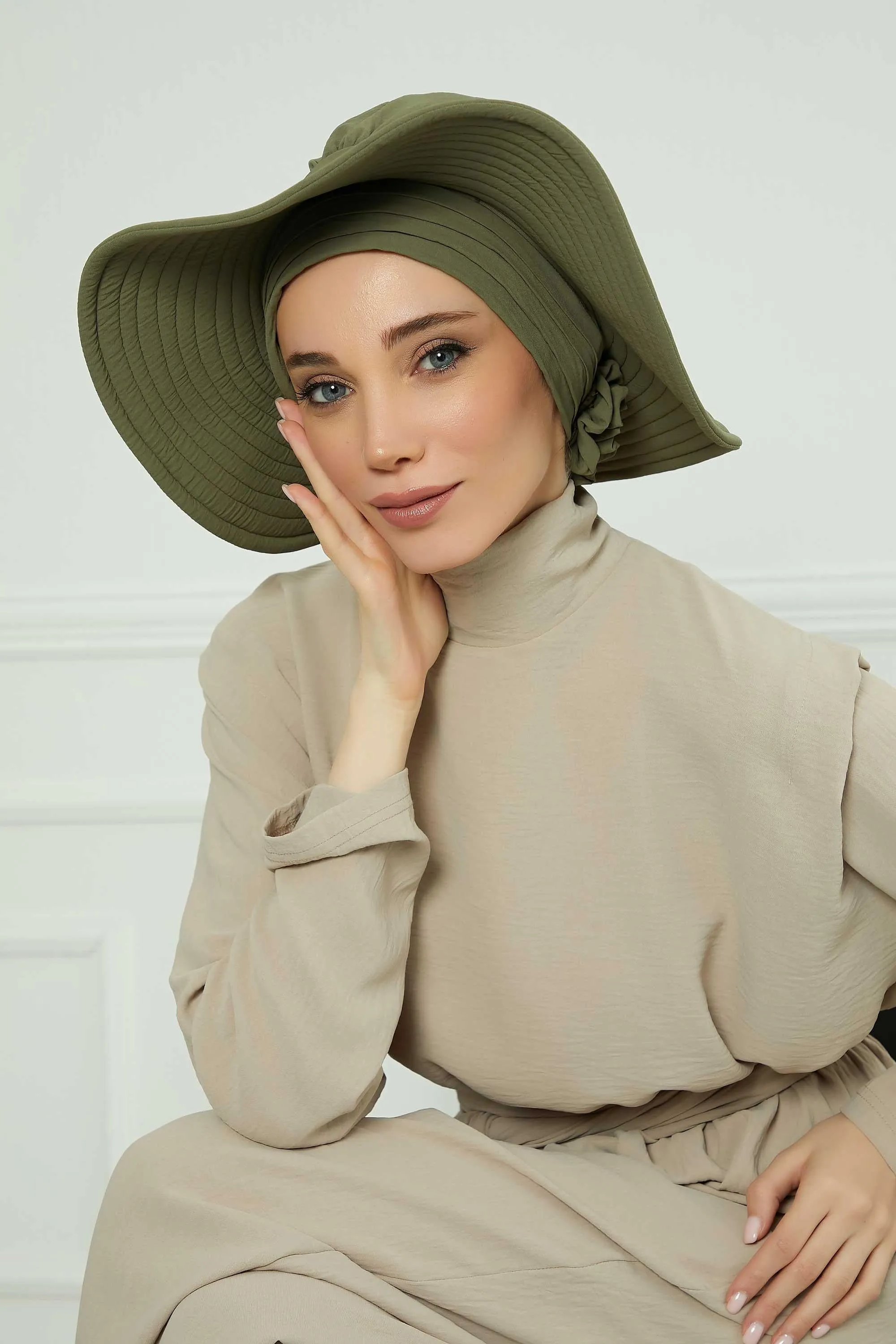 Practicle Detachable Women Sun Hat, Summer Bonnet Cap for Muslim Women, Multi-usage Hijab Sun Hat, Muslim Beach Hat, Sun Protective Hat,S-2A