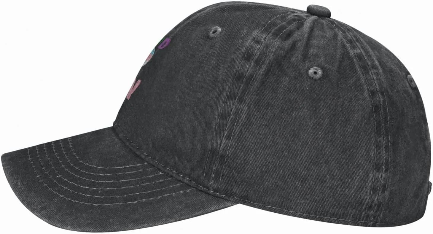 Pride Month LGBTQ Gay Pride Ally Pattern Baseball Cap,Denim Sun Hat, Dad Cap Trucker Hat for Outdoor Sports Black