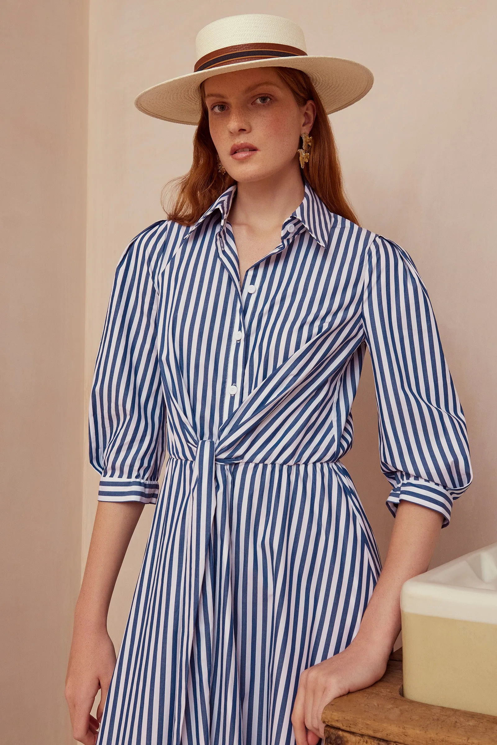 Priscilla 24 Striped Summer Shirt Dress - Sustainable