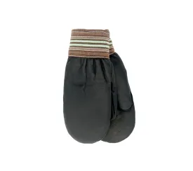 "Garbage" Leather Mitts | Black