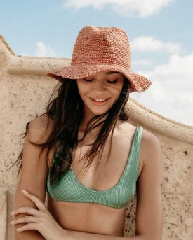 Raffia Panama Hat - V79HH - Rust