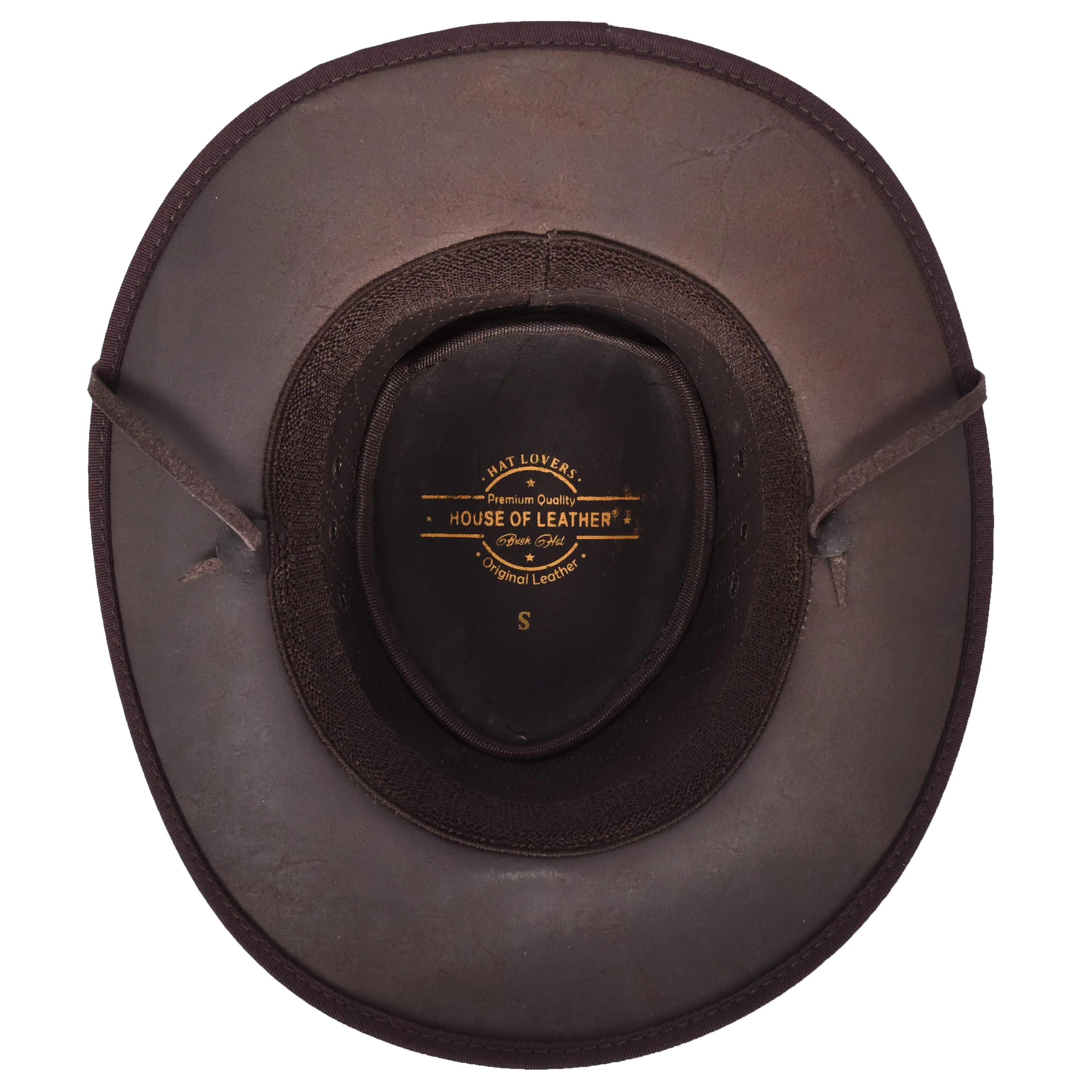 Real Leather Australian Bush Hat Outback Traveller Cowboy Style HL3341 Brown
