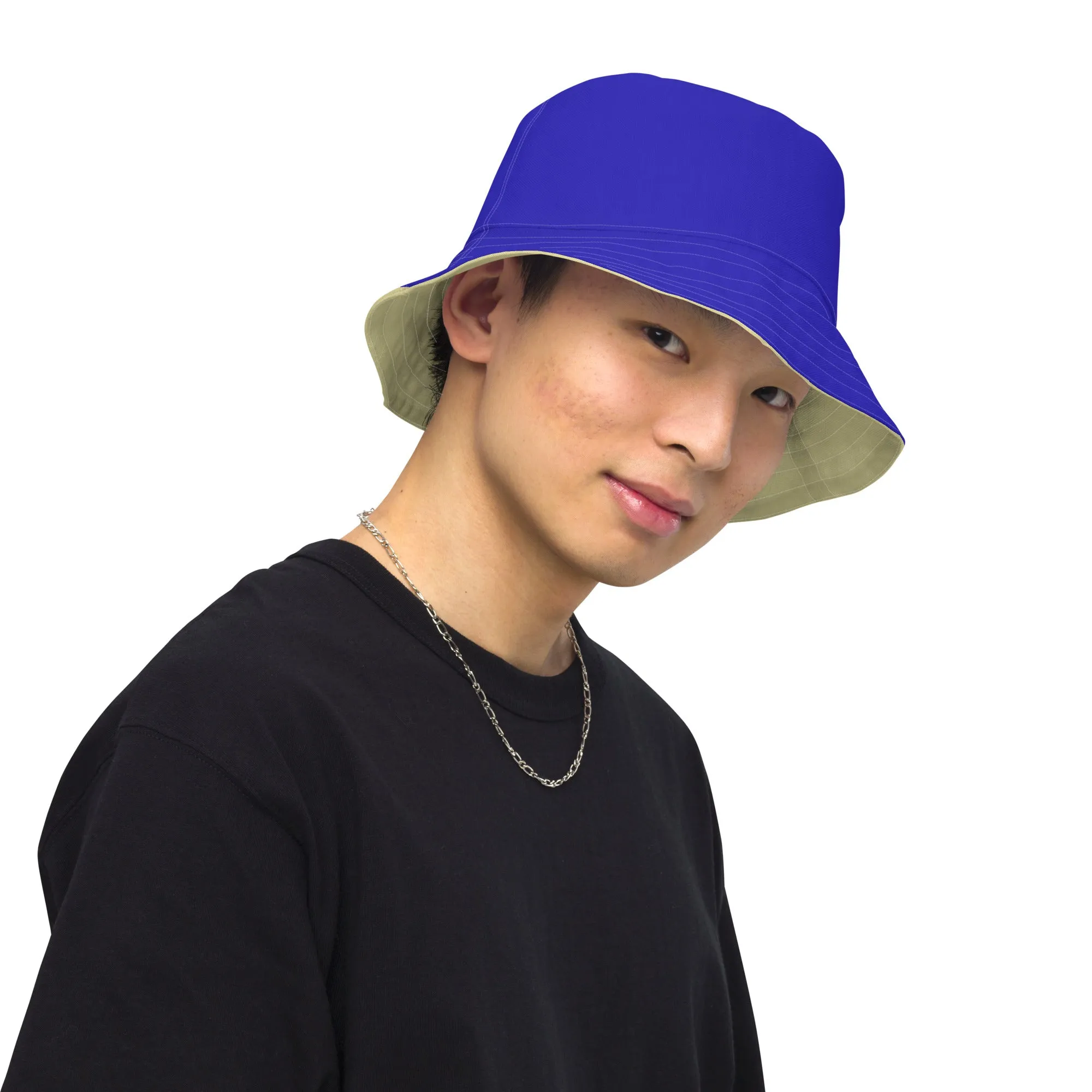 Royal Blue and Sand Reversible bucket hat, Nautical Hat