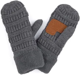 ScarvesMe Women's Winter Warm Fleece Lined Multi Buffalo Check Plaid Knit Mitten Gloves