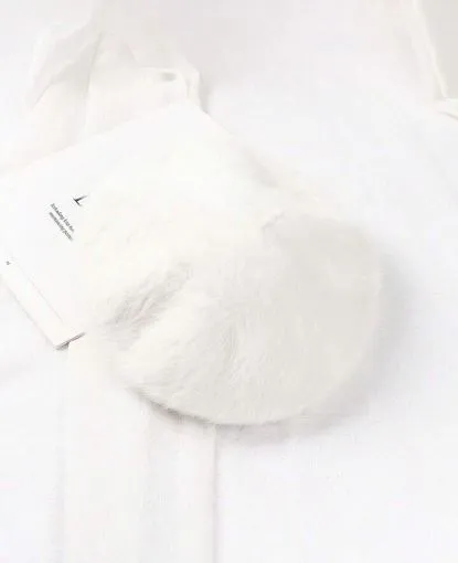 Shein 1pc Classic Stylish Faux Rabbit Fur Beret Hat /