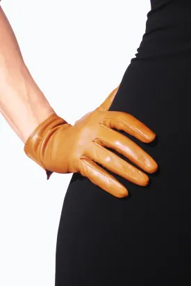 Short glacé leather gloves
