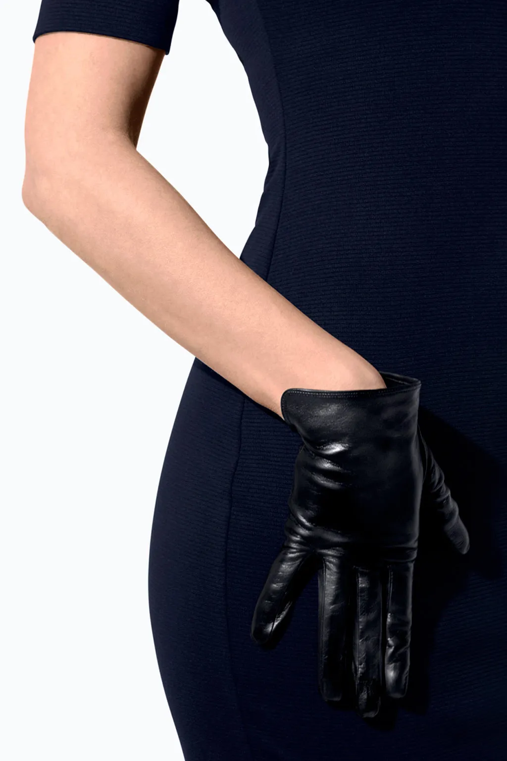 Short glacé leather gloves