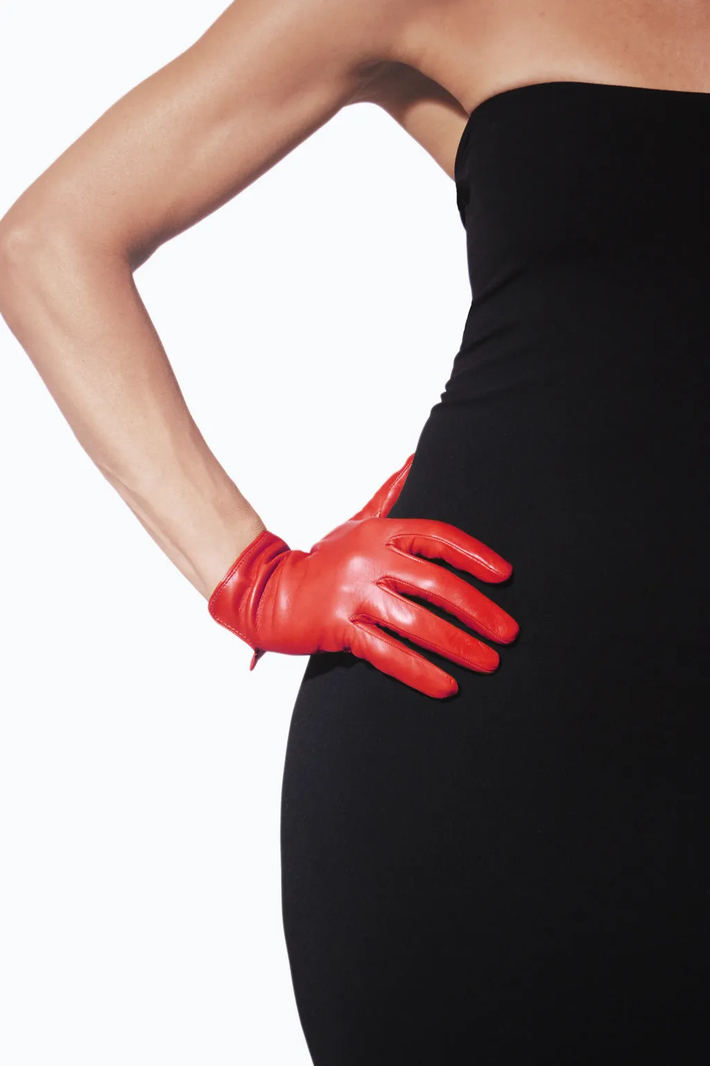 Short glacé leather gloves