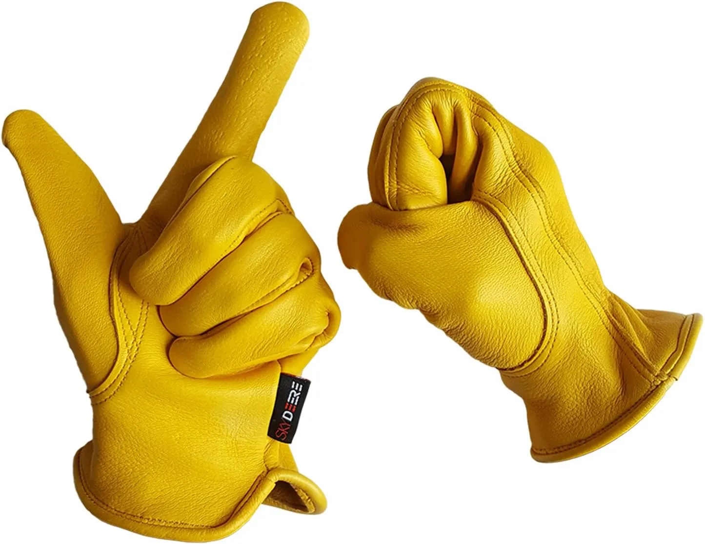 SKYDEER Full Grain Deerskin Leather Gloves for Men and Women, Extra Soft and Hands Protection, 3D Ergonomic Design