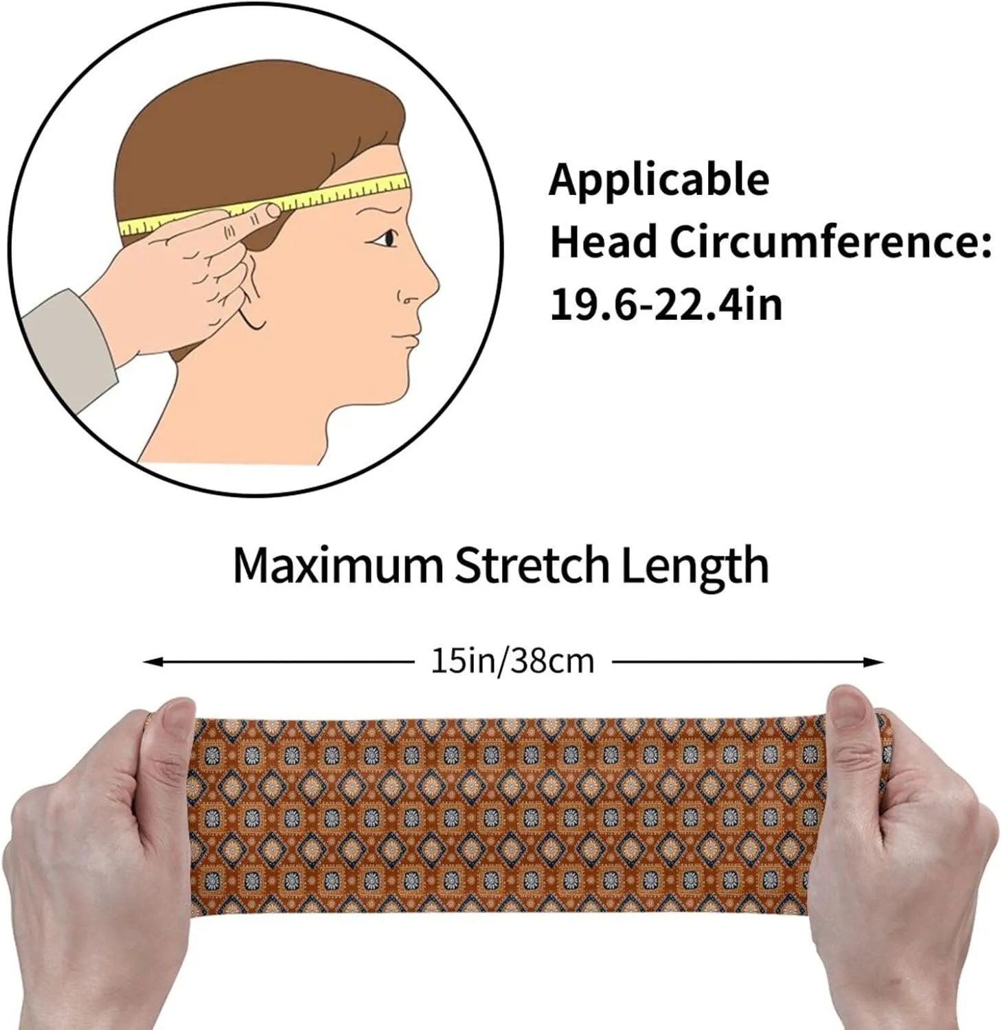 Sports Sweatband Head Bands for Women Men Sweat-Absorbing Headbands Suitable for Running Yoga Fitness Football Exercise