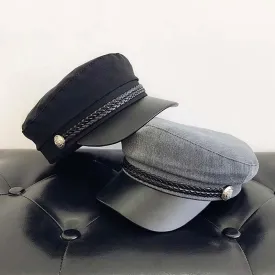 Stylish Military Inspired Peaked Cap Beret