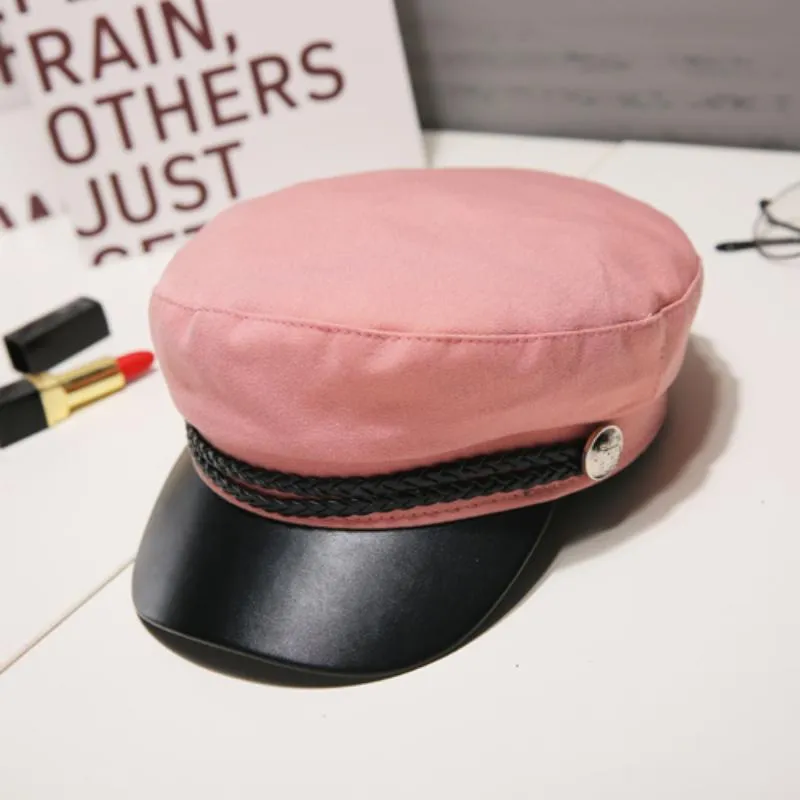 Stylish Military Inspired Peaked Cap Beret