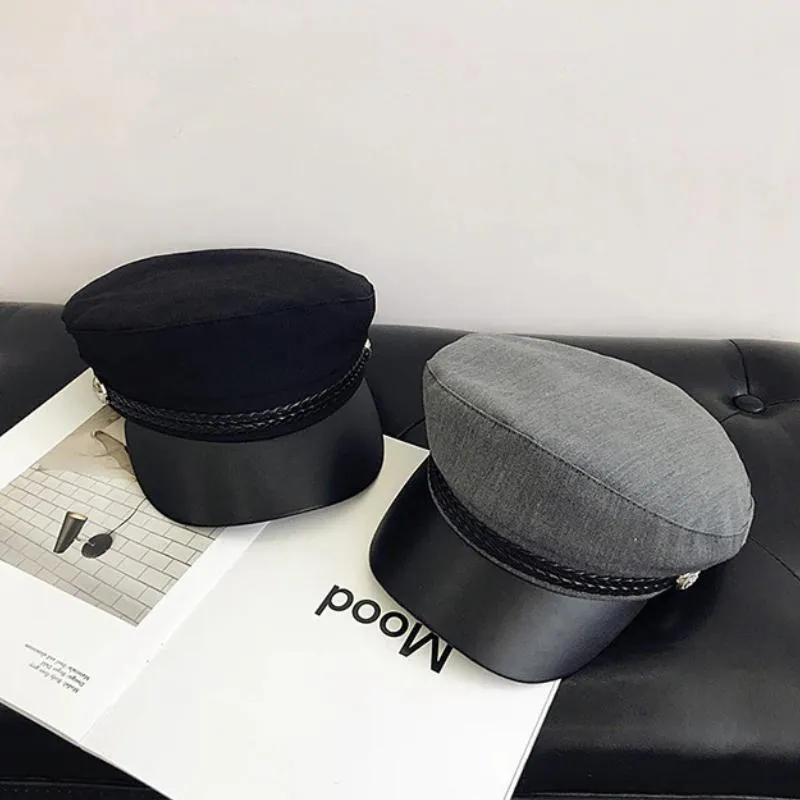 Stylish Military Inspired Peaked Cap Beret