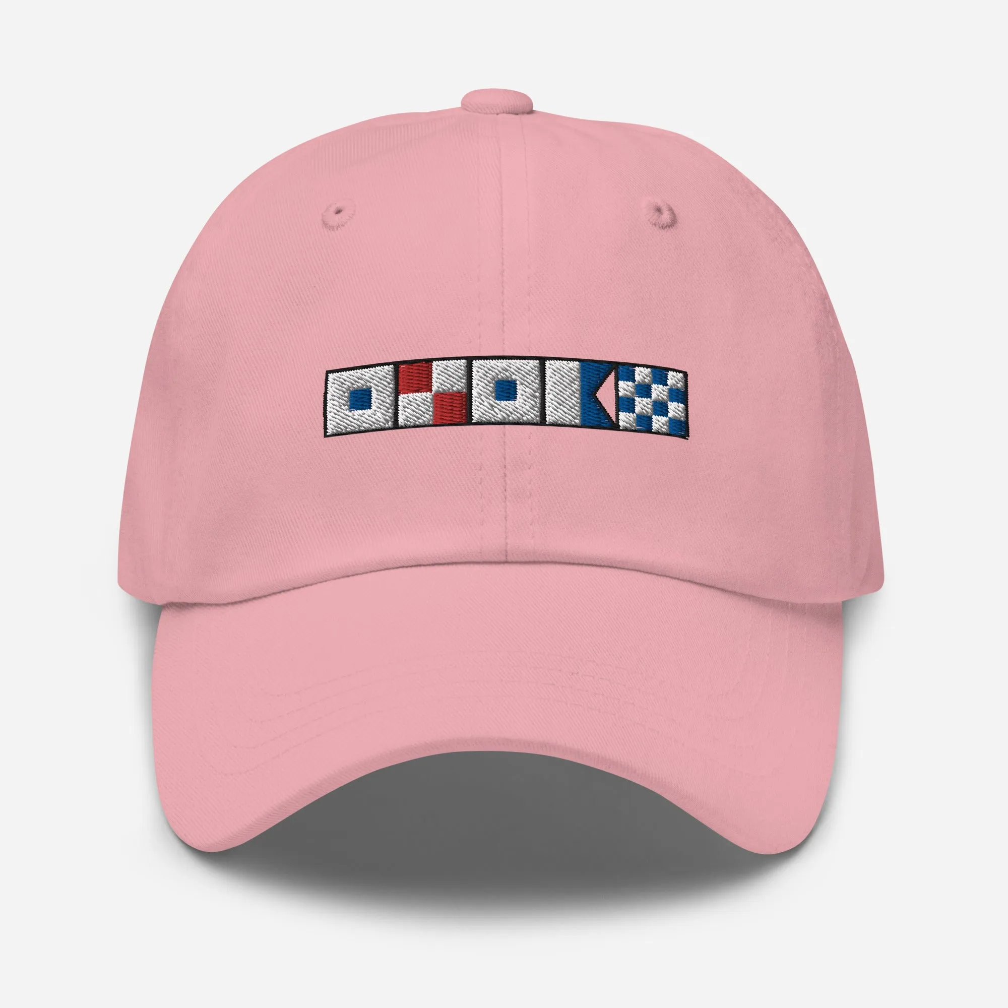 Susan spelled out with embroidered nautical flags Dad hat, Personalized Semaphore Flags Hat