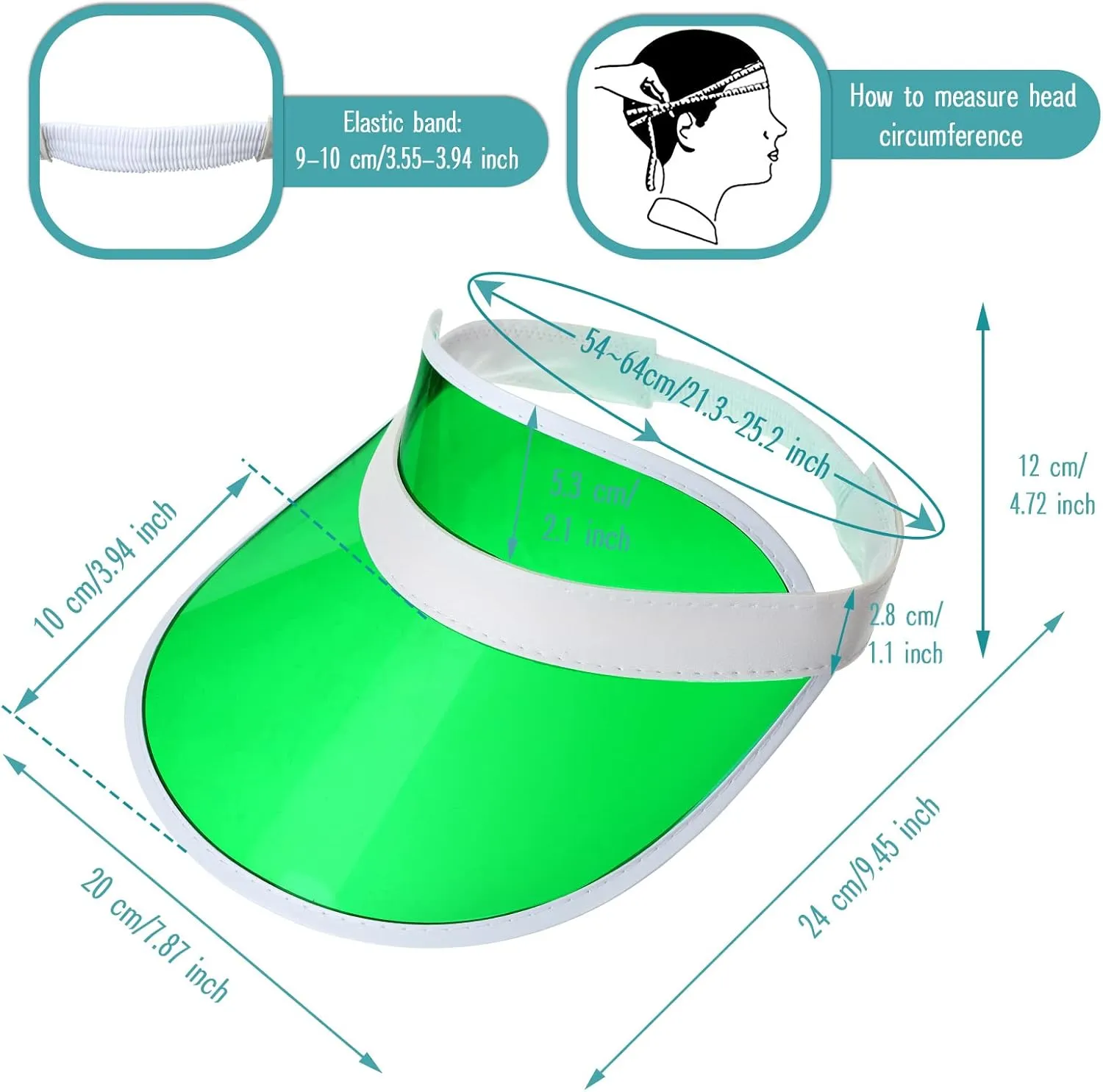 Tarpop 8 Pack Poker Visors Bulk Plastic Bingo Hat Dealer Casino Visors Clear Beach Sunhat for Women Party Outdoor