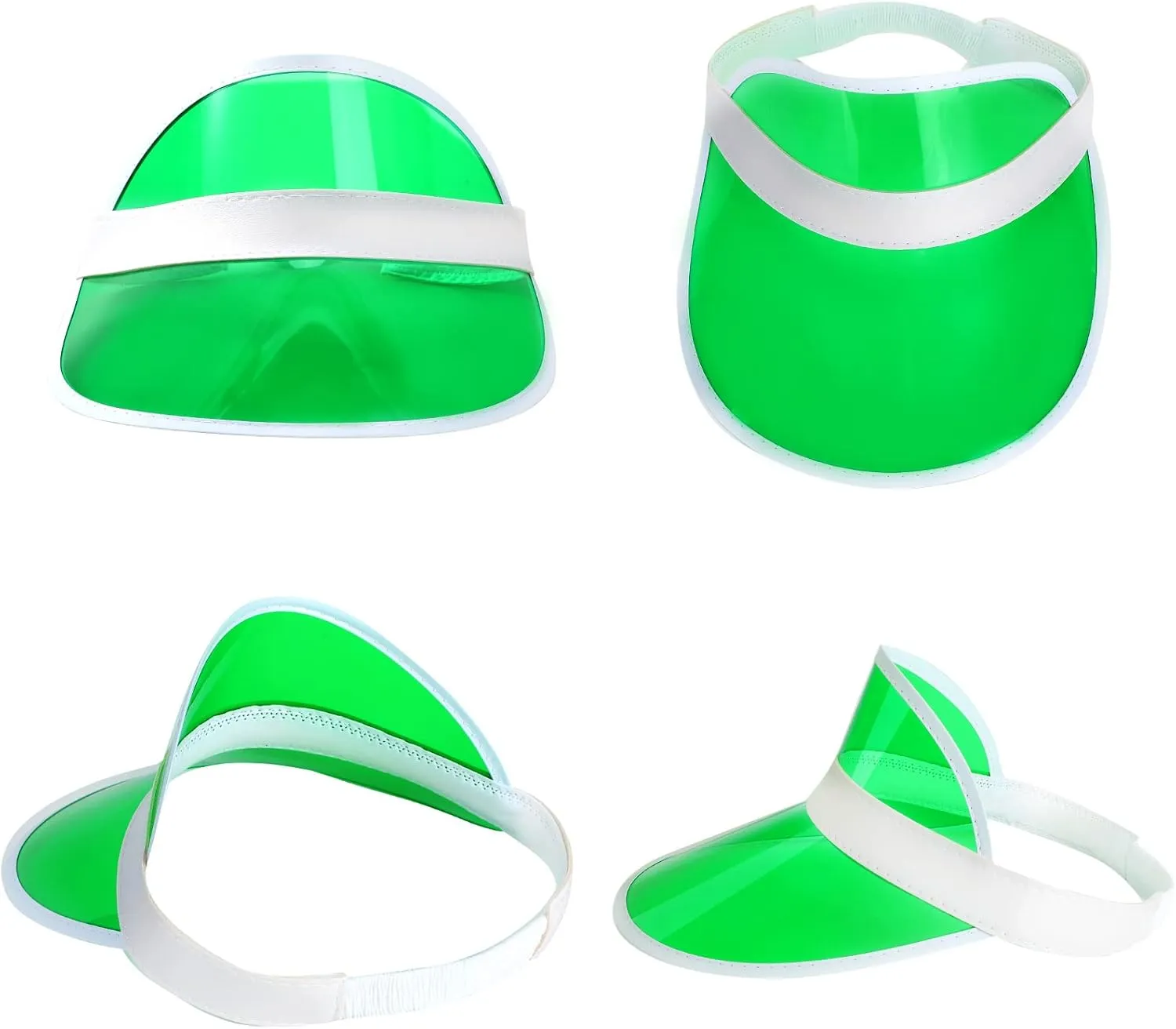 Tarpop 8 Pack Poker Visors Bulk Plastic Bingo Hat Dealer Casino Visors Clear Beach Sunhat for Women Party Outdoor