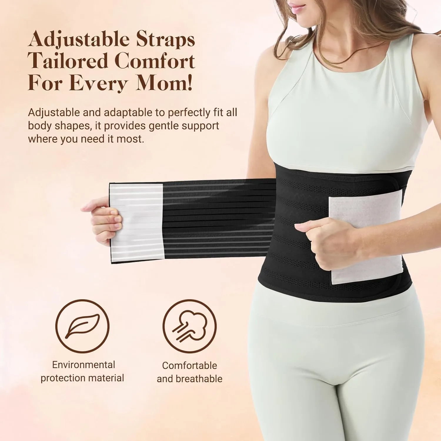 Trendyline Postpartum Belly Band for Women: Abdominal Binder Post Surgery Stomach Compression Support Belt - Post Partum Waist Girdle C Section Recovery Wrap