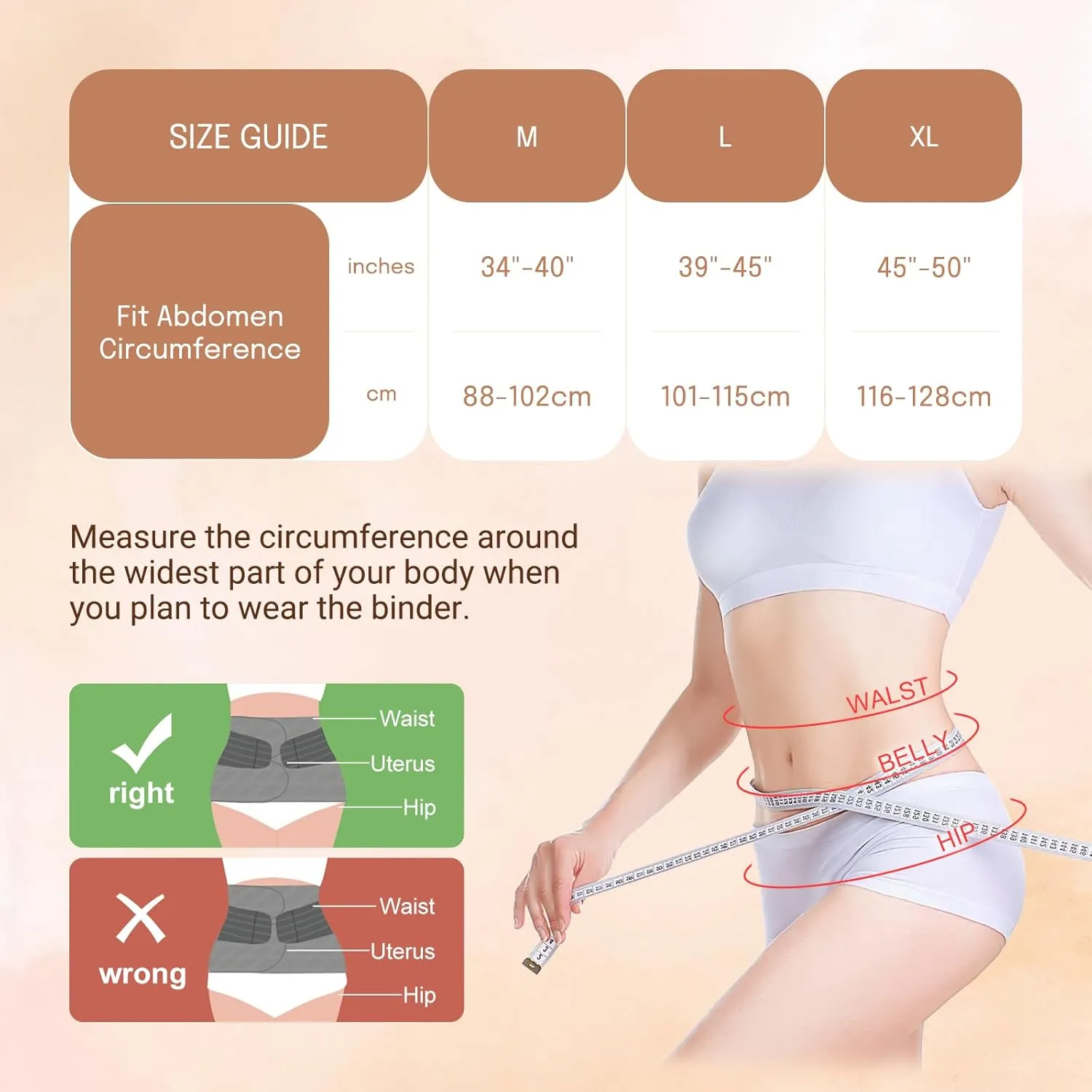 Trendyline Postpartum Belly Band for Women: Abdominal Binder Post Surgery Stomach Compression Support Belt - Post Partum Waist Girdle C Section Recovery Wrap
