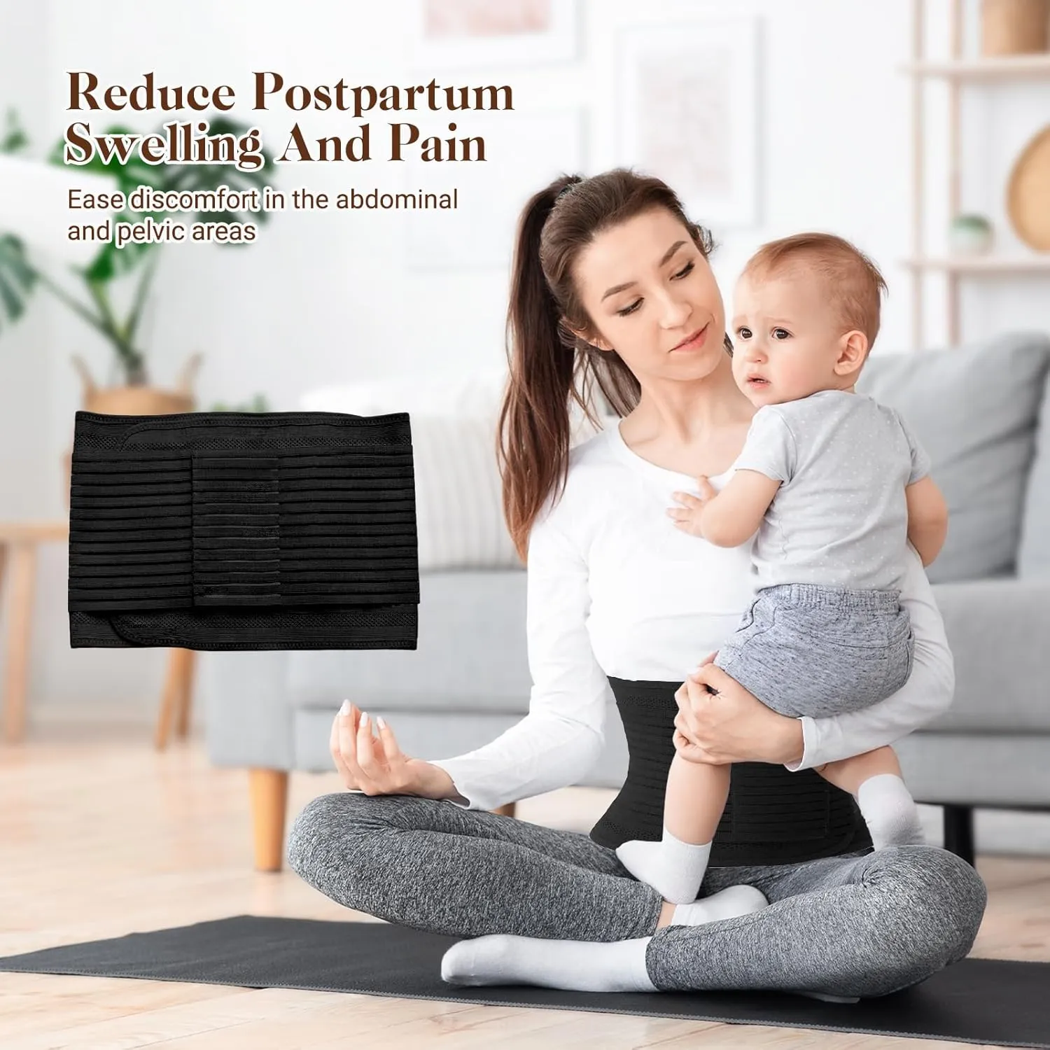 Trendyline Postpartum Belly Band for Women: Abdominal Binder Post Surgery Stomach Compression Support Belt - Post Partum Waist Girdle C Section Recovery Wrap